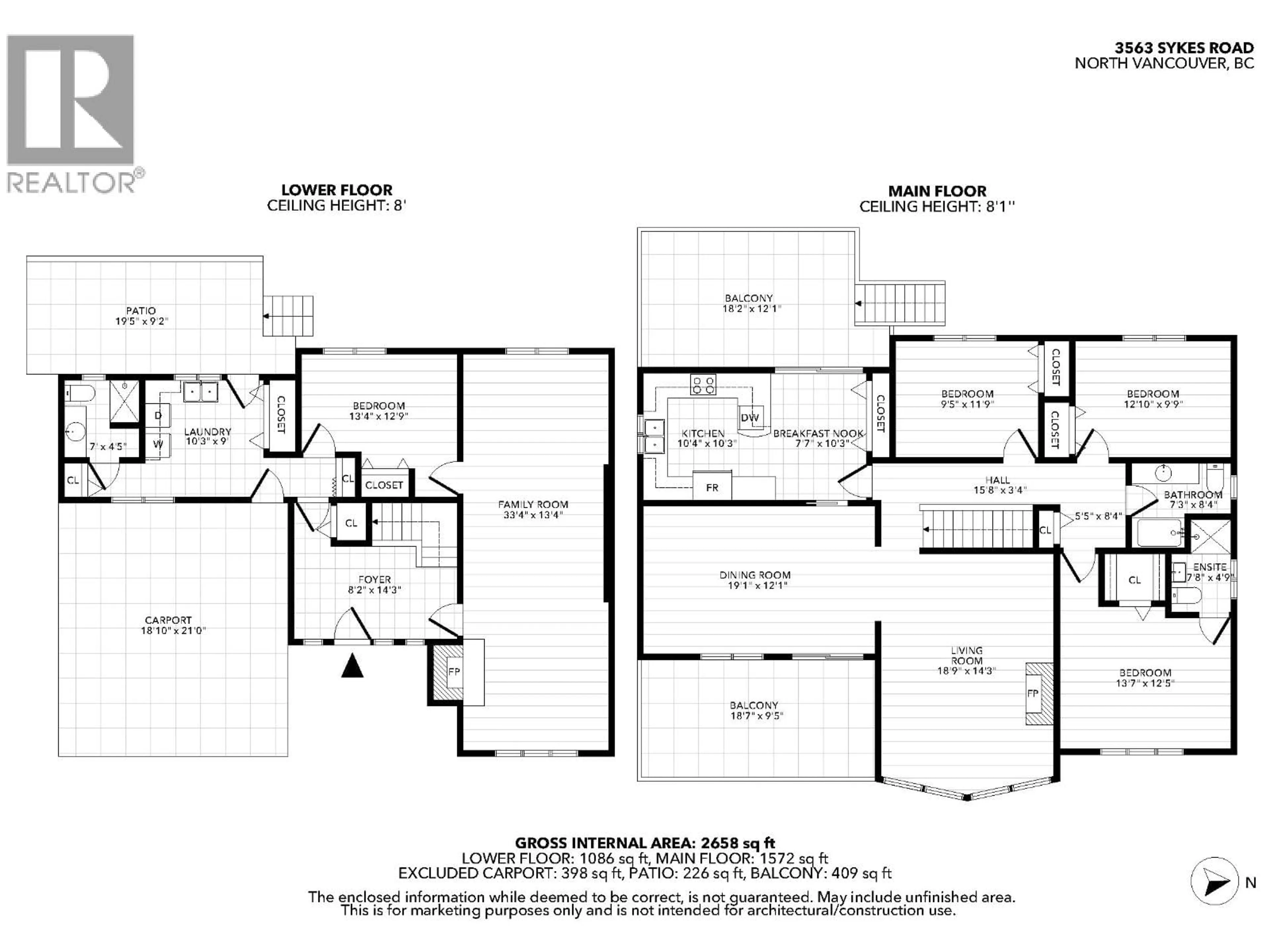 Floor plan for 3563 SYKES ROAD, North Vancouver British Columbia V7K2X4