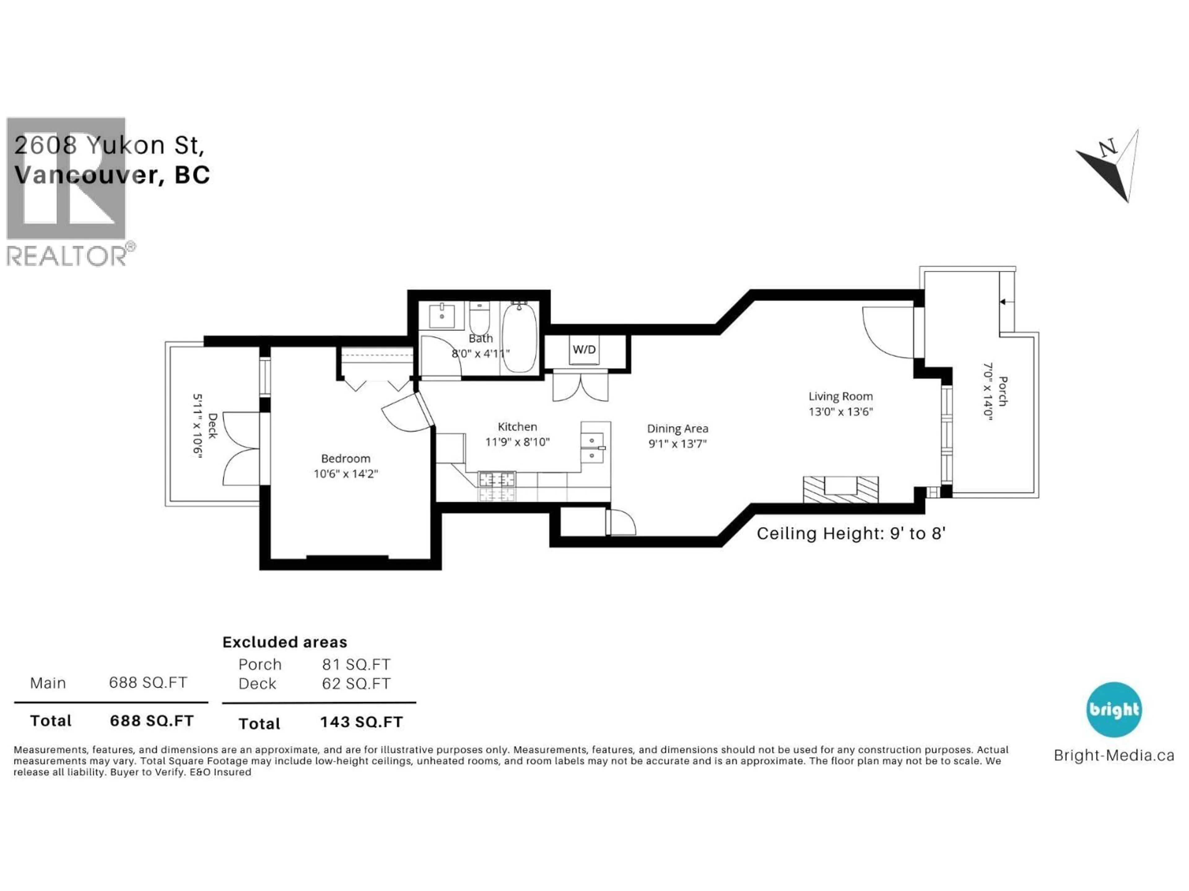 Floor plan for 2608 YUKON STREET, Vancouver British Columbia V5Y3P8