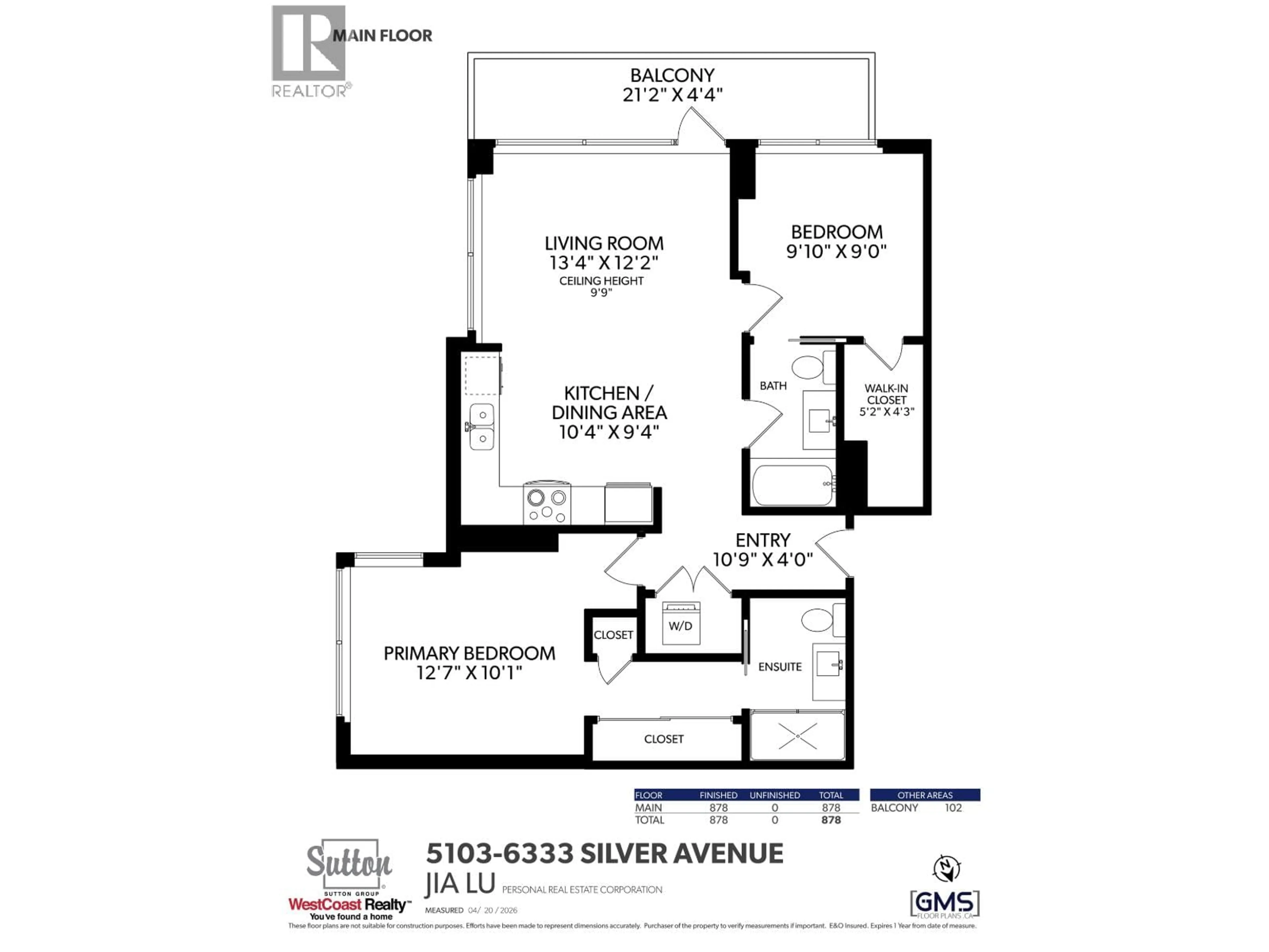 Floor plan for 5103 - 6333 SILVER AVENUE, Burnaby British Columbia V5H0C3