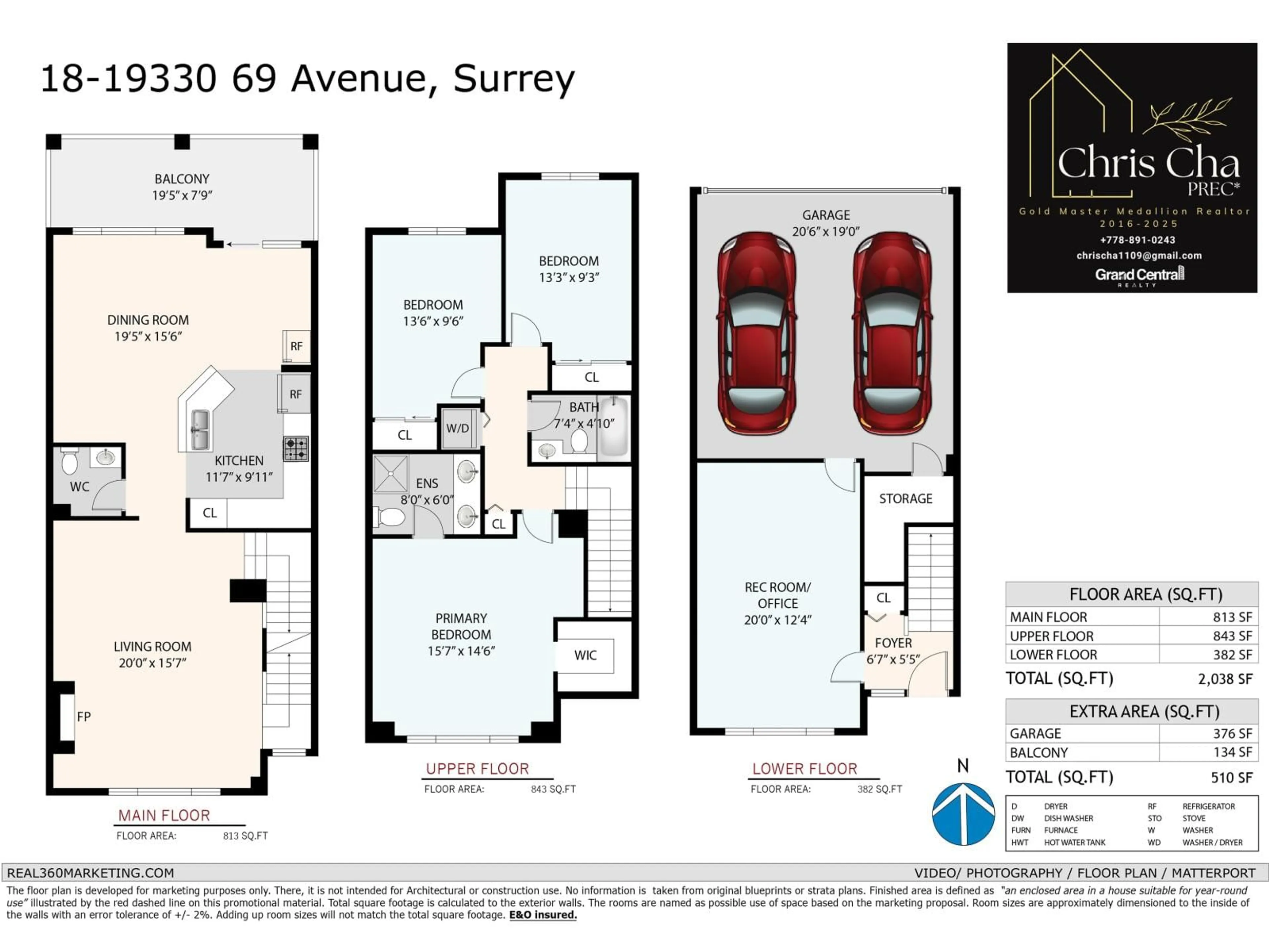 Floor plan for 18 - 19330 69 AVENUE, Surrey British Columbia V4N0Z2