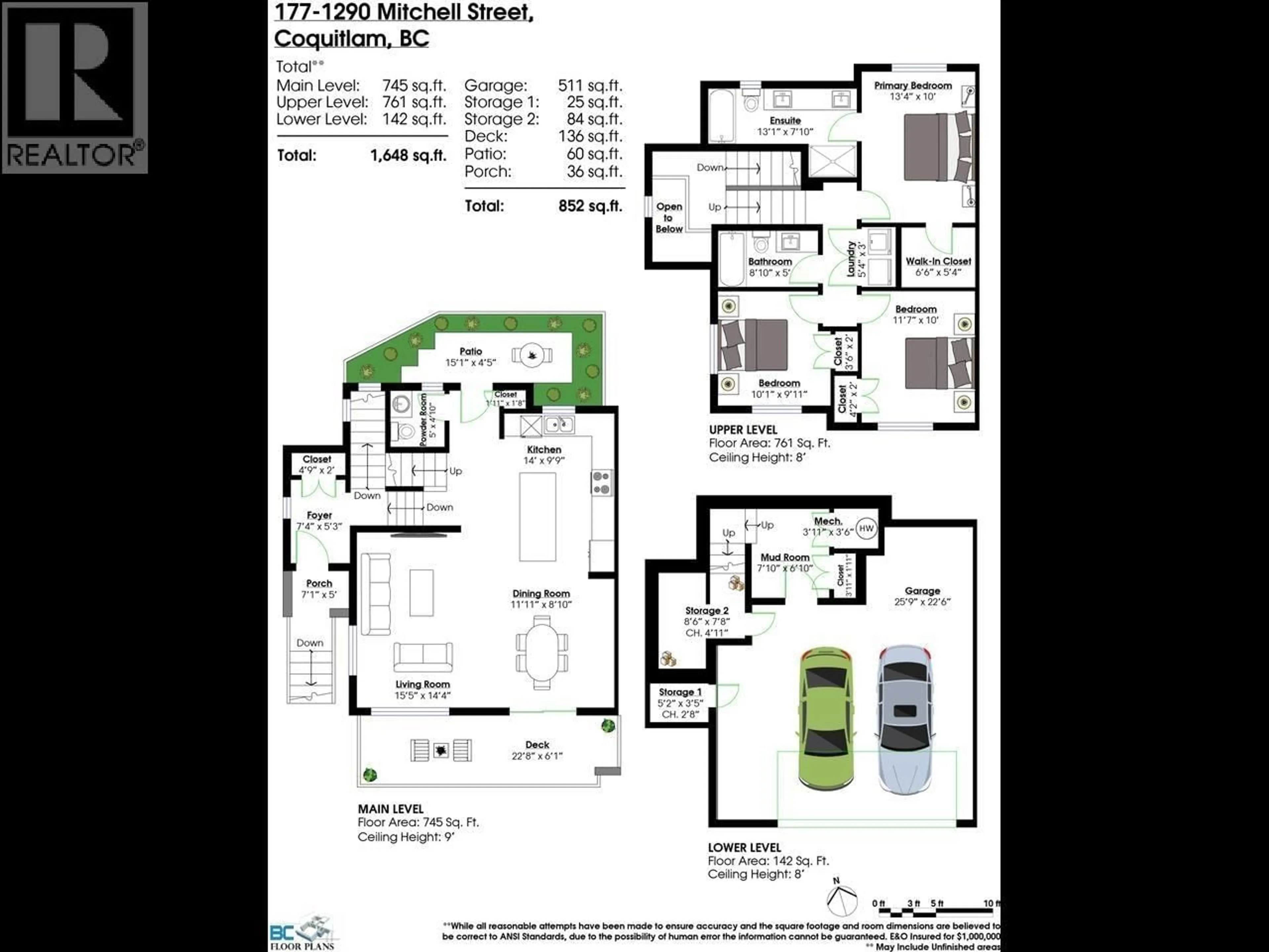 Floor plan for 177 - 1290 MITCHELL STREET, Coquitlam British Columbia V3E0N9