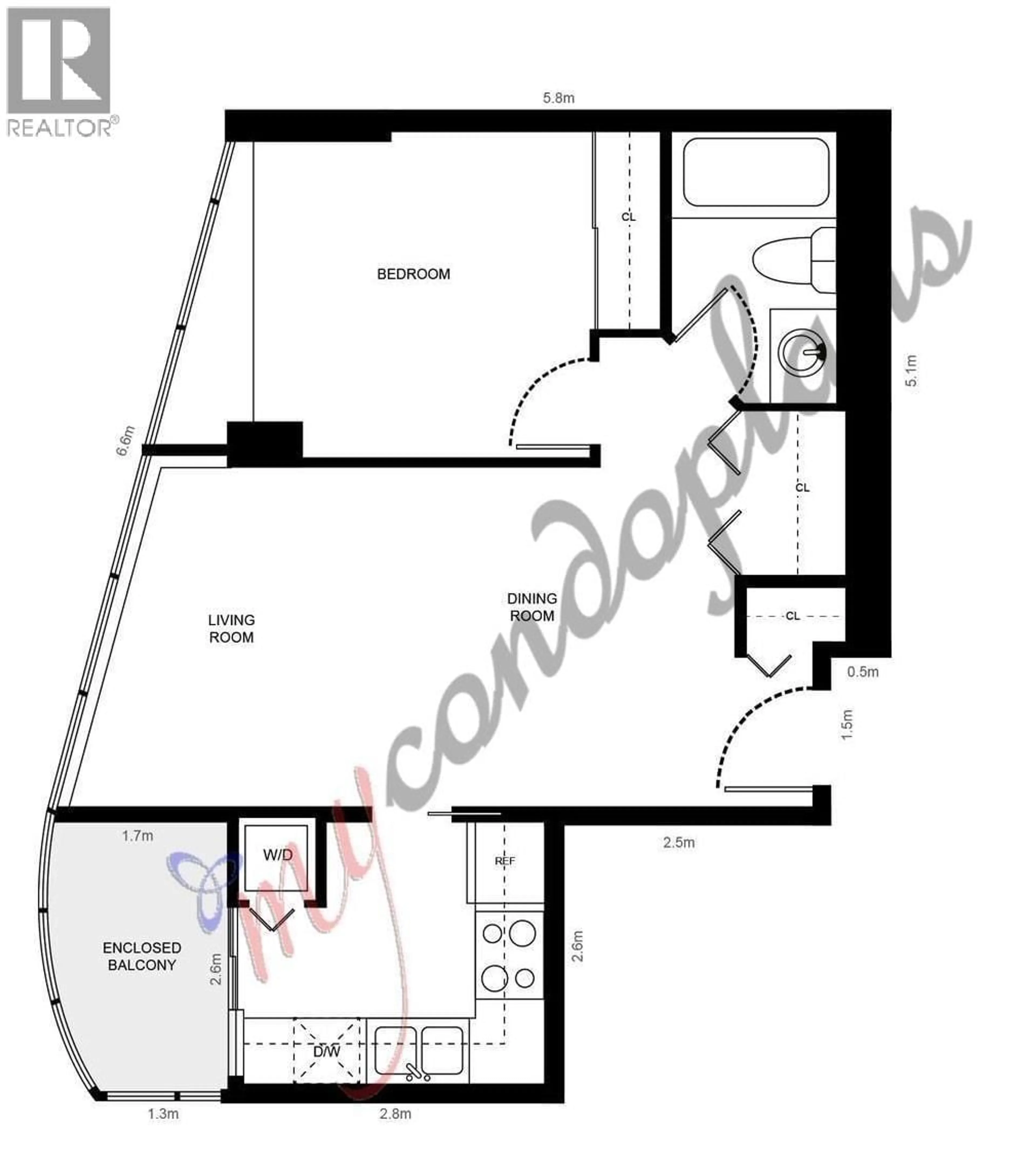 Floor plan for 805 - 1166 MELVILLE STREET, Vancouver British Columbia V6E4P5
