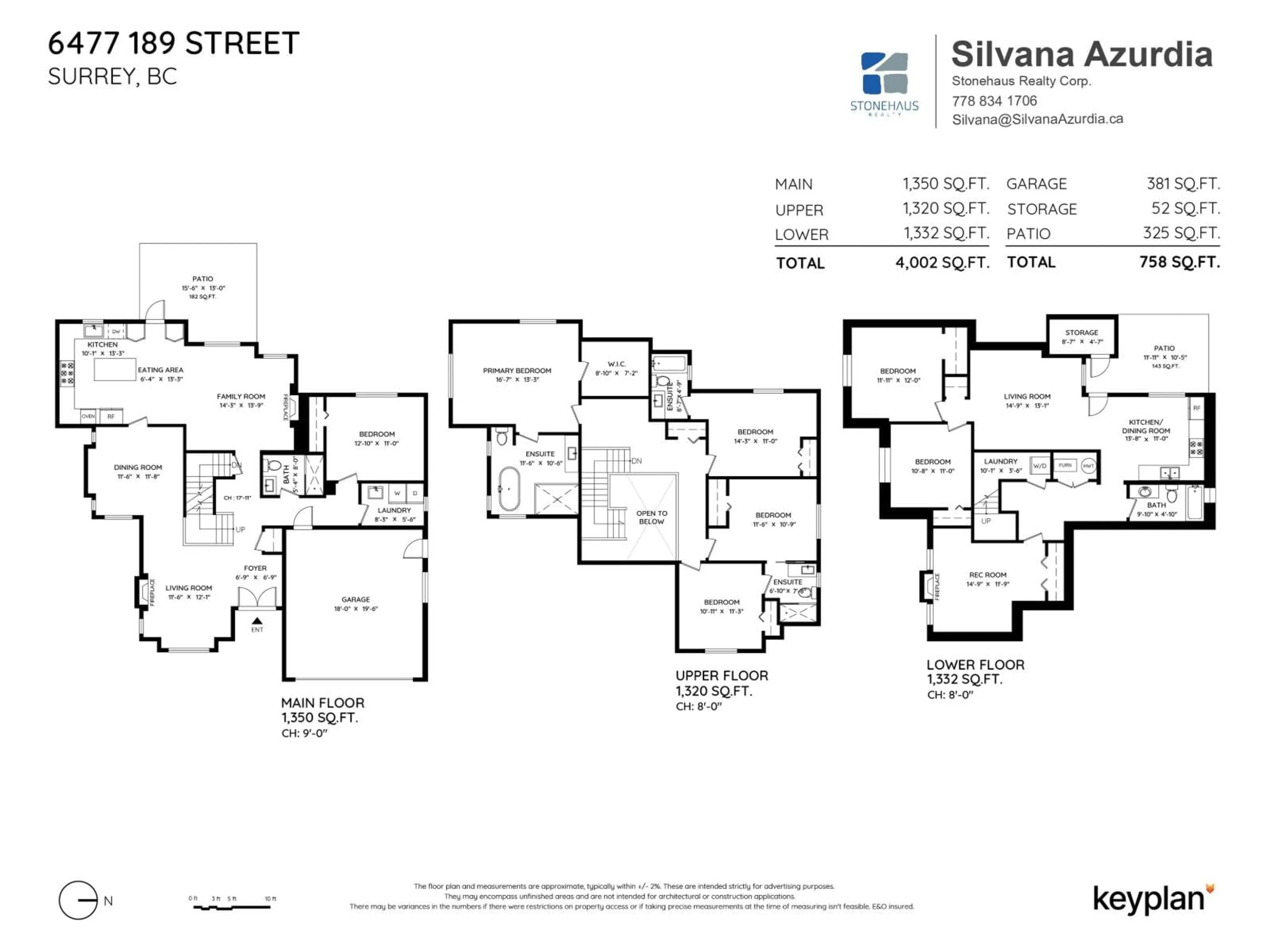 Floor plan for 6477 189 STREET, Surrey British Columbia V3S8V4