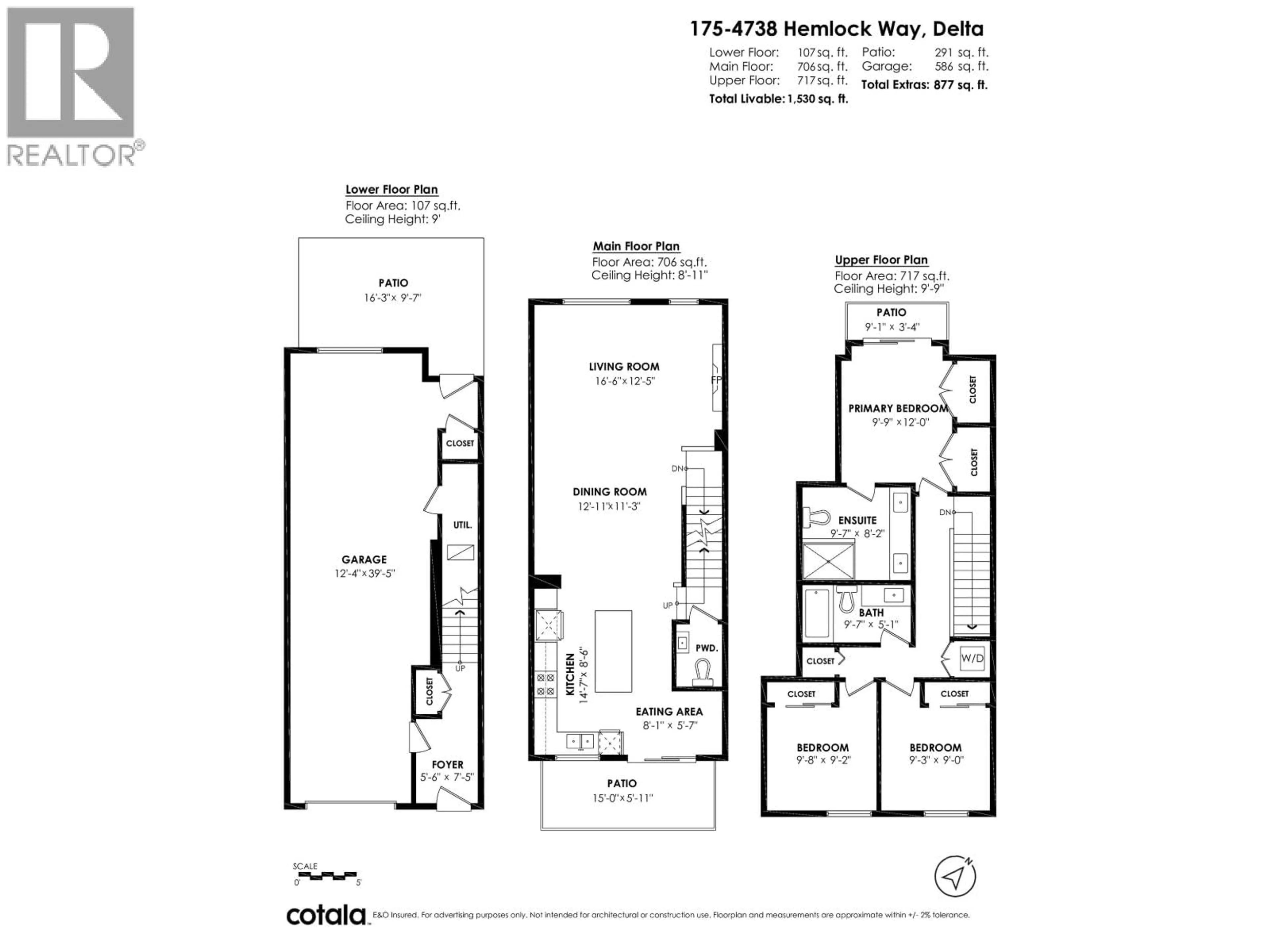 Floor plan for 175 - 4738 HEMLOCK WAY, Tsawwassen British Columbia V4M0E3