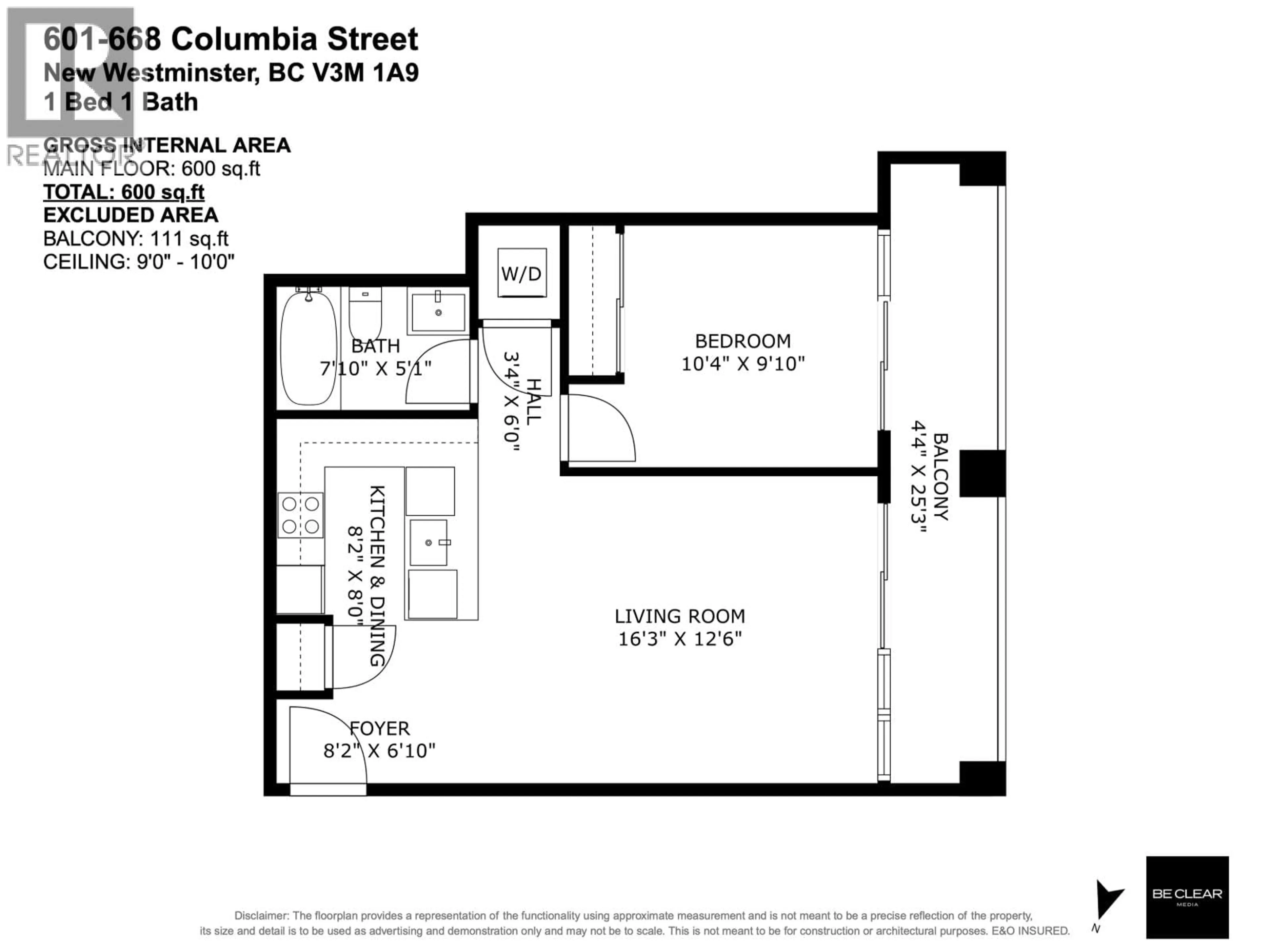 Floor plan for 601 - 668 COLUMBIA STREET, New Westminster British Columbia V3M1A9