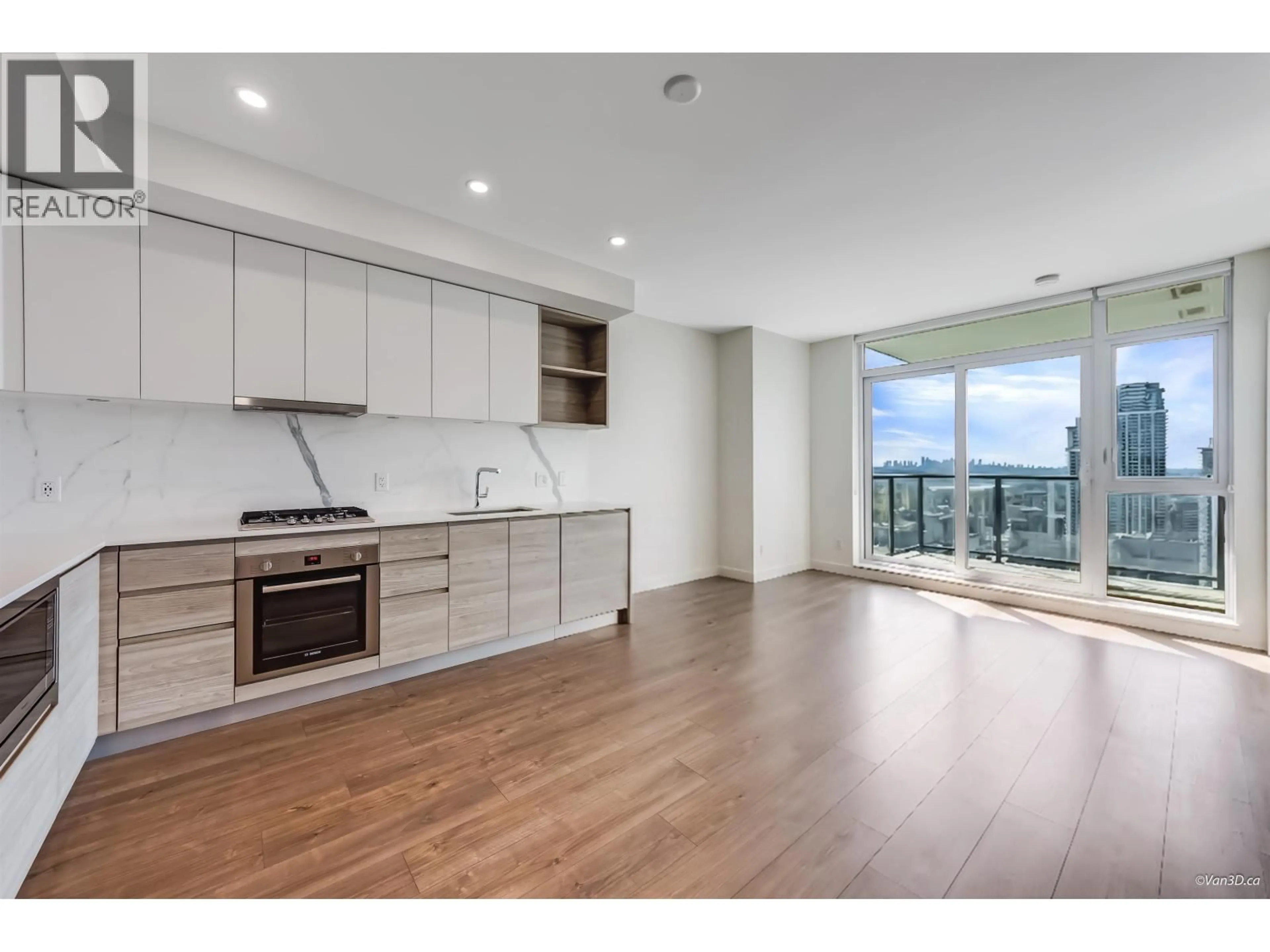 Open concept kitchen, wood/laminate floor for 2407 - 595 AUSTIN AVENUE, Coquitlam British Columbia V3K0G7