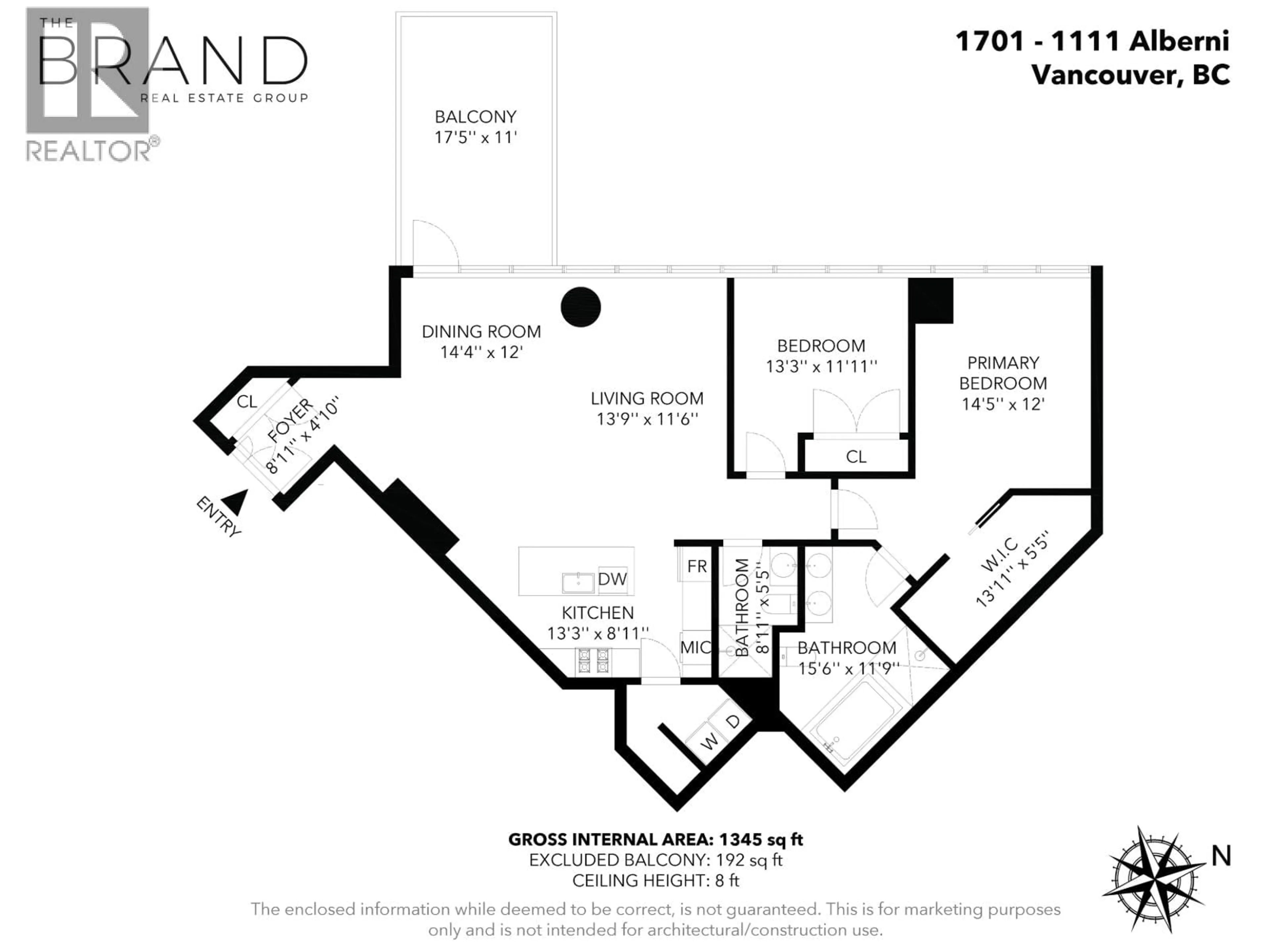 Floor plan for 1701 - 1111 ALBERNI STREET, Vancouver British Columbia V6E4V2