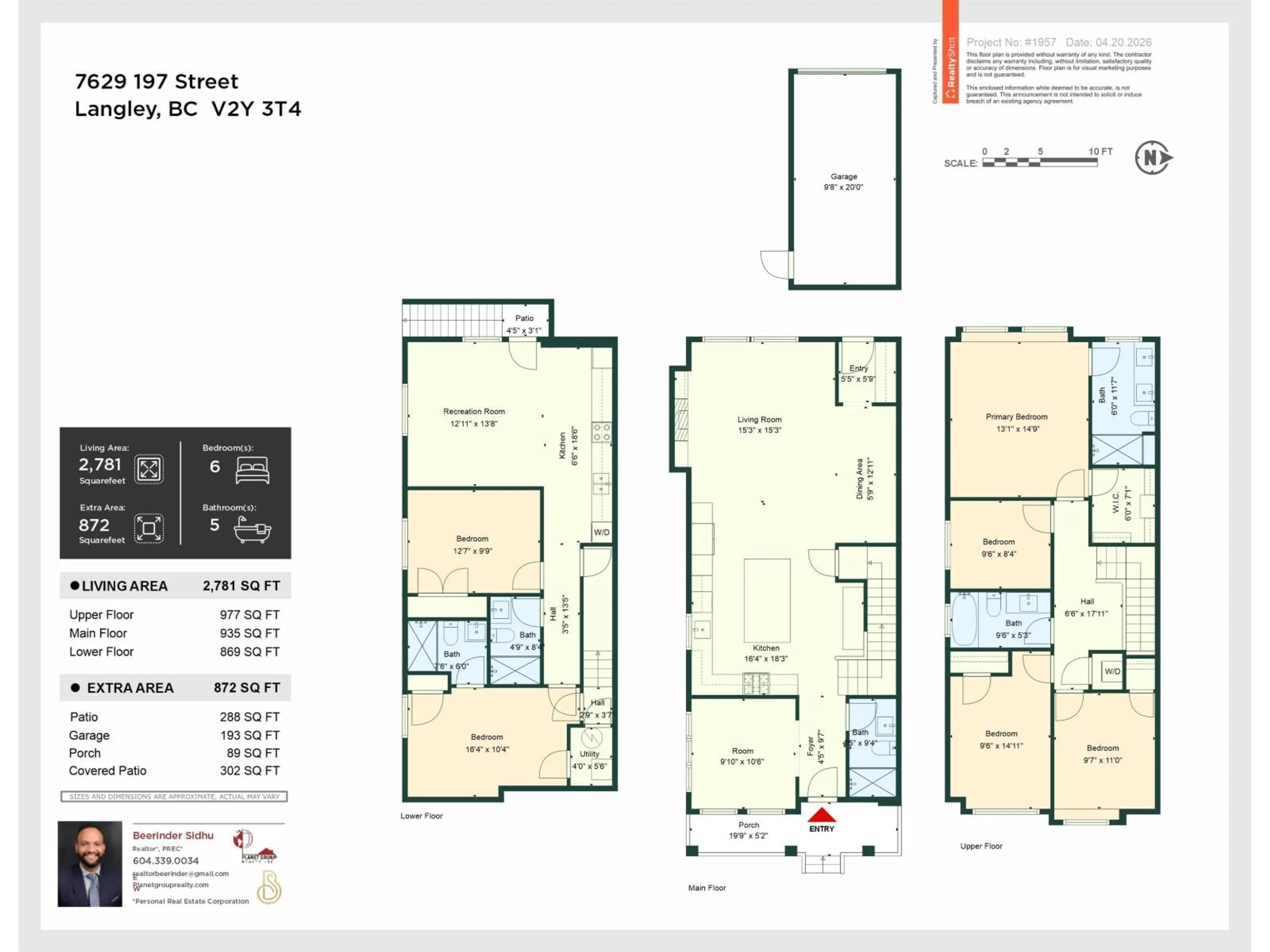 Floor plan for 7629 197 STREET, Langley British Columbia V2Y3T4