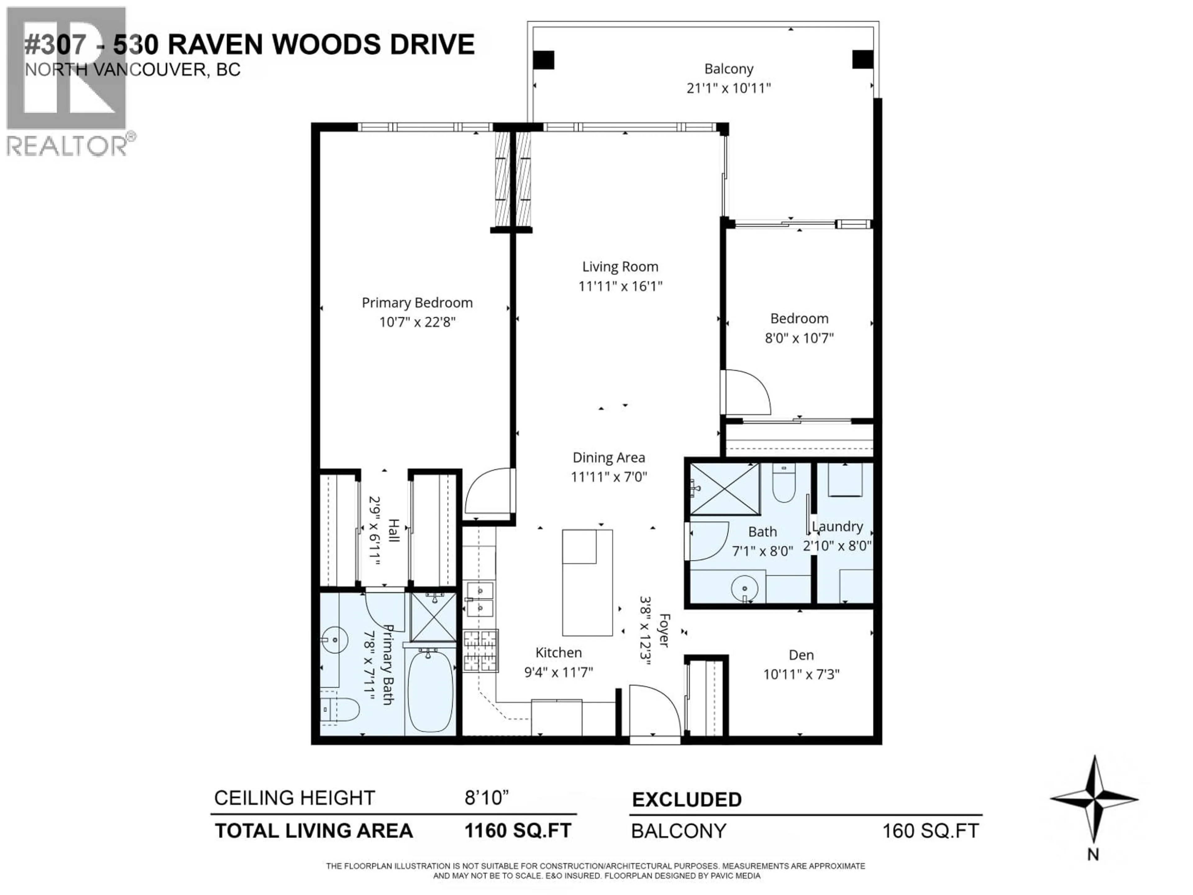 Floor plan for 307 - 530 RAVEN WOODS DRIVE, North Vancouver British Columbia V7G2T5