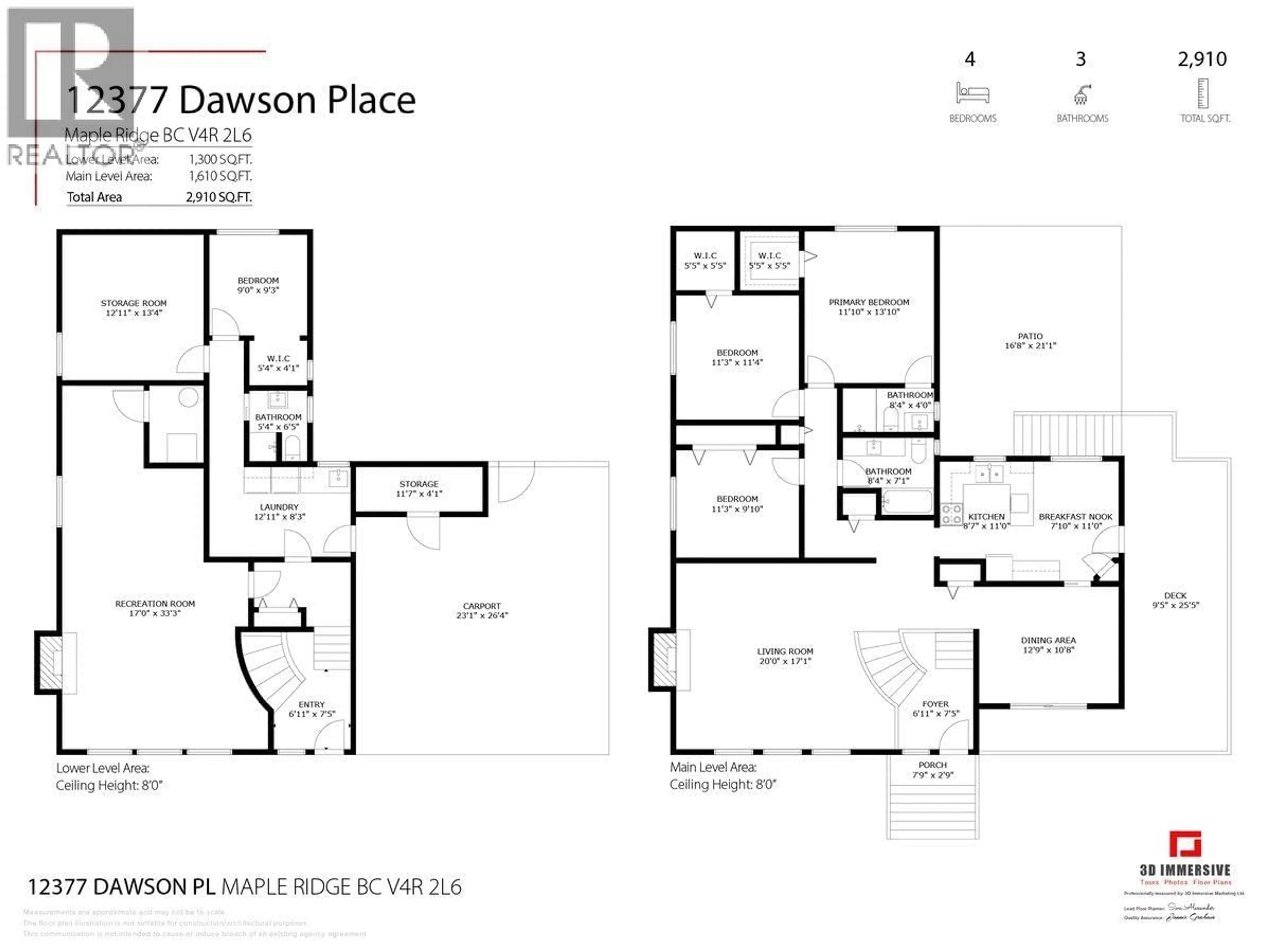 Floor plan for 12377 DAWSON PLACE, Maple Ridge British Columbia V4R2L6