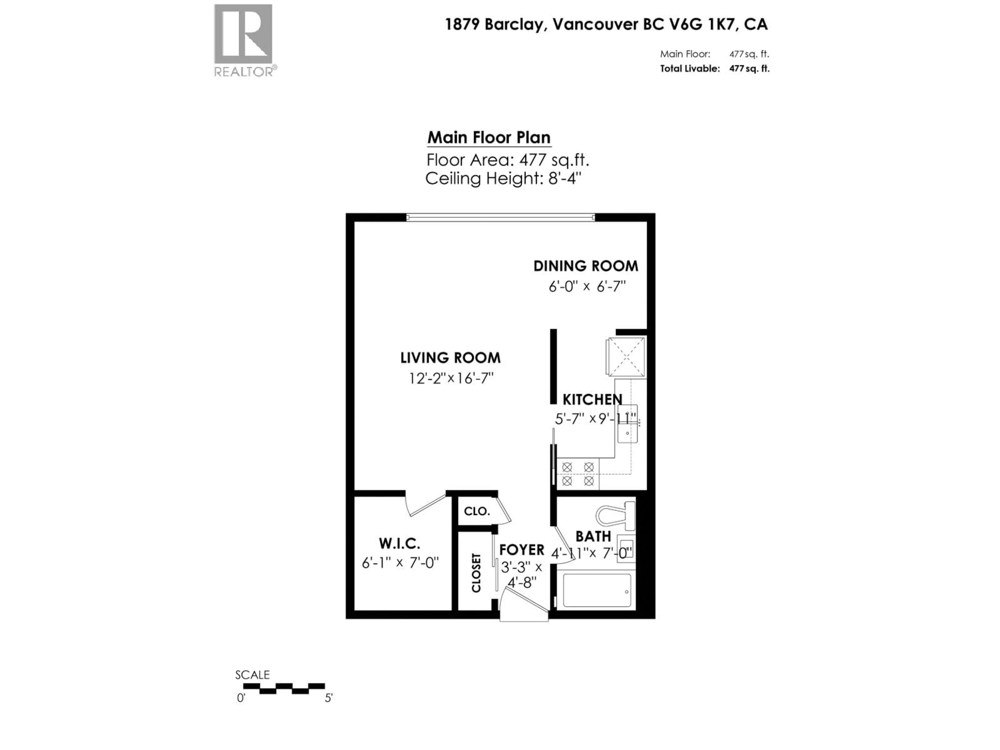 Floor plan for 207 - 1879 BARCLAY STREET, Vancouver British Columbia V6G1K7