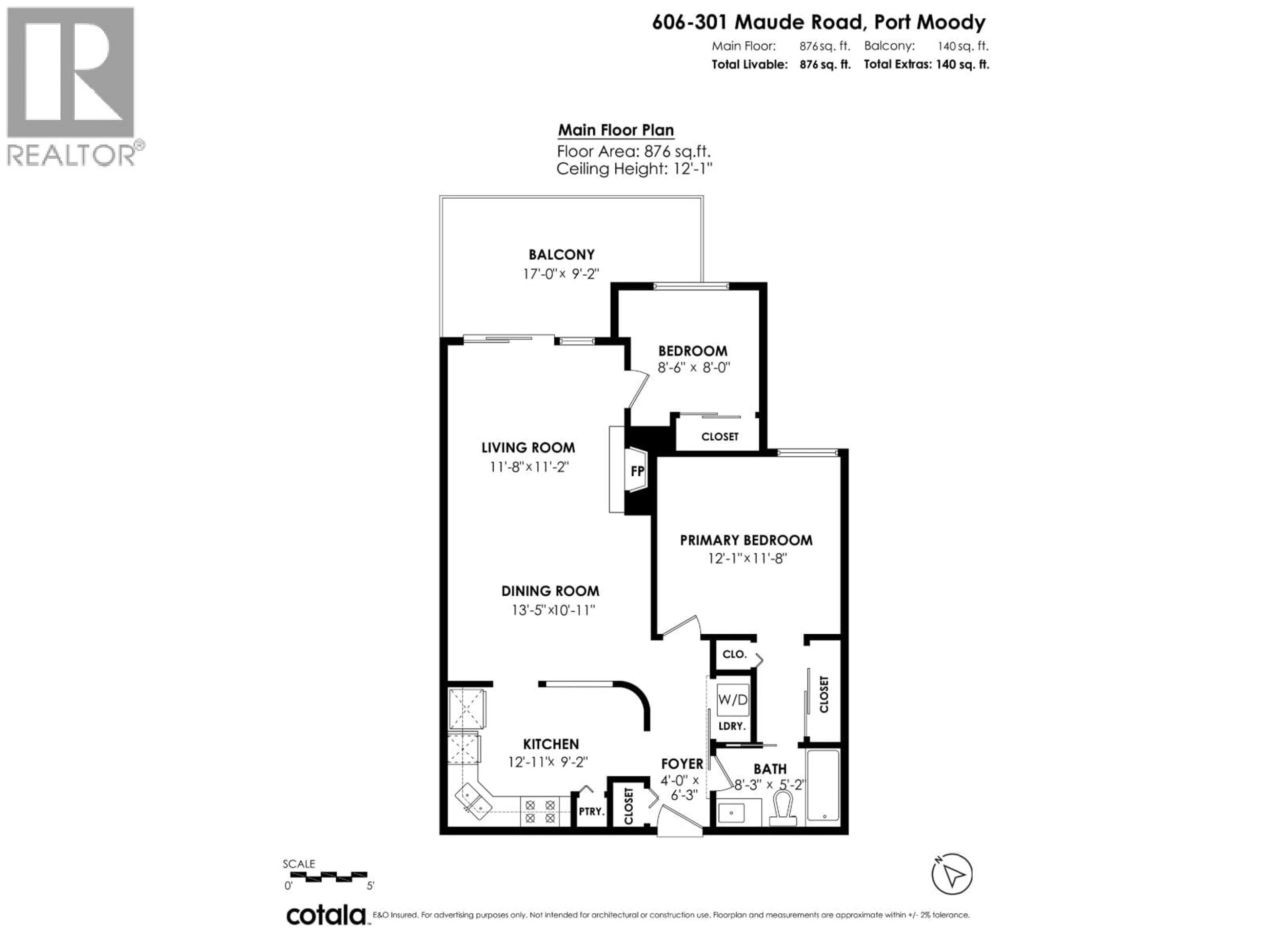 Floor plan for 606 - 301 MAUDE ROAD, Port Moody British Columbia V3H5B1
