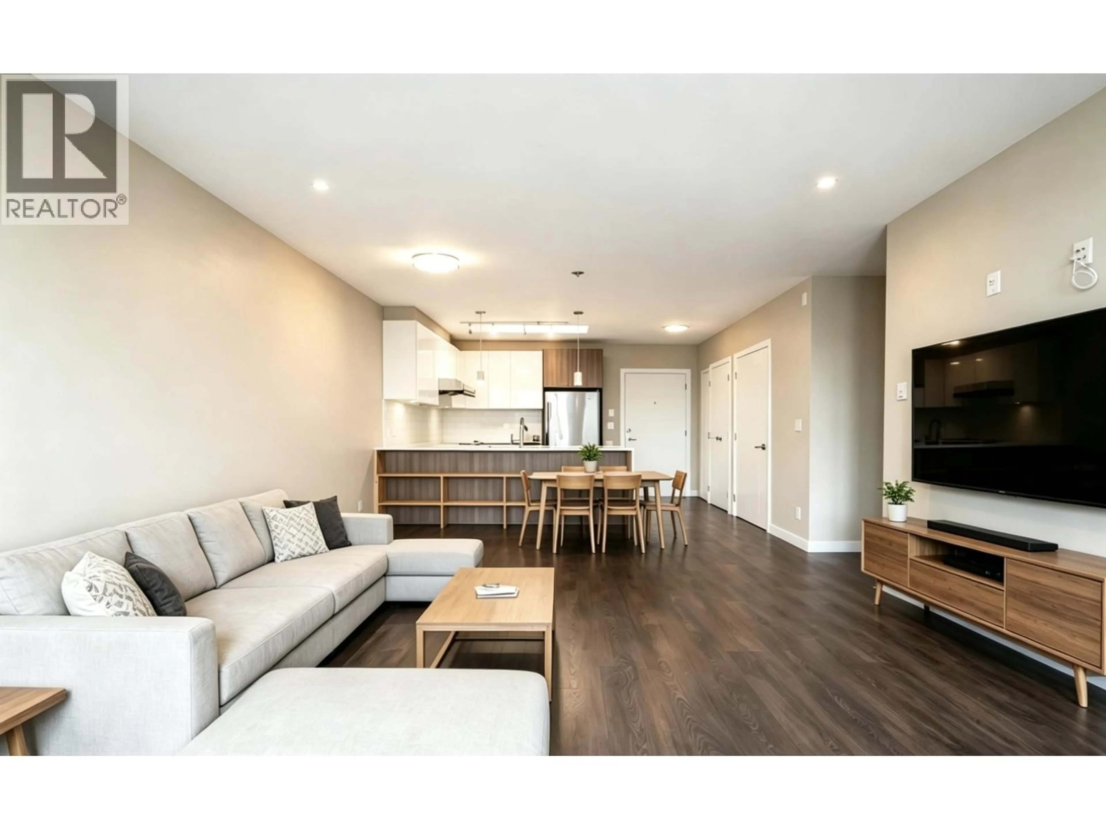 Living room with furniture, wood/laminate floor for PH01 - 6555 VICTORIA DRIVE, Vancouver British Columbia V5P3X8