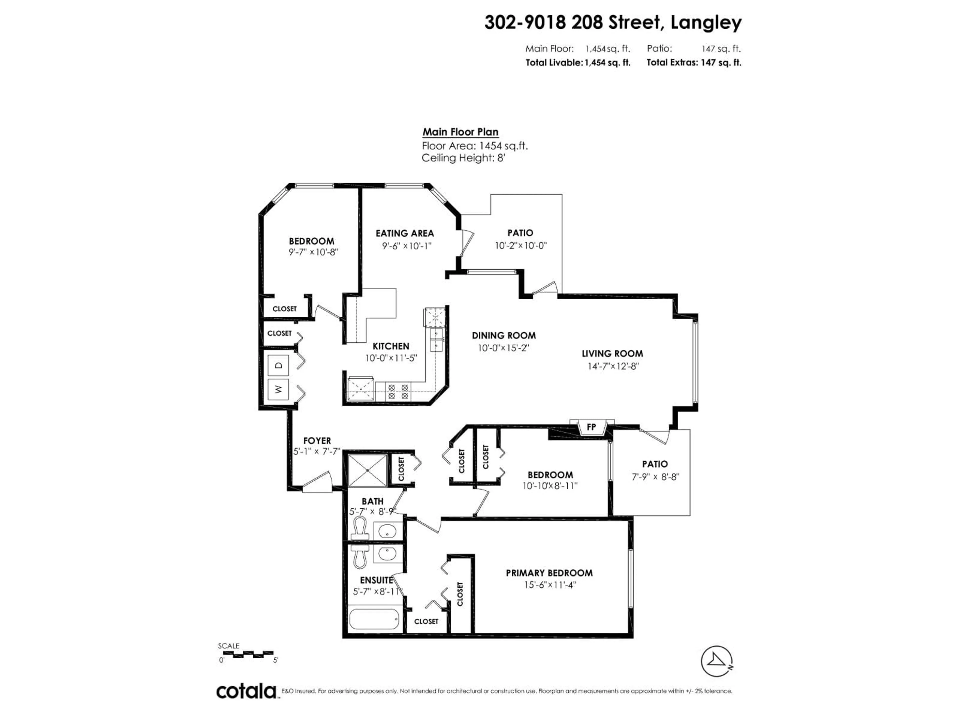 Floor plan for 302 - 9018 208 STREET, Langley British Columbia V1M2Y8