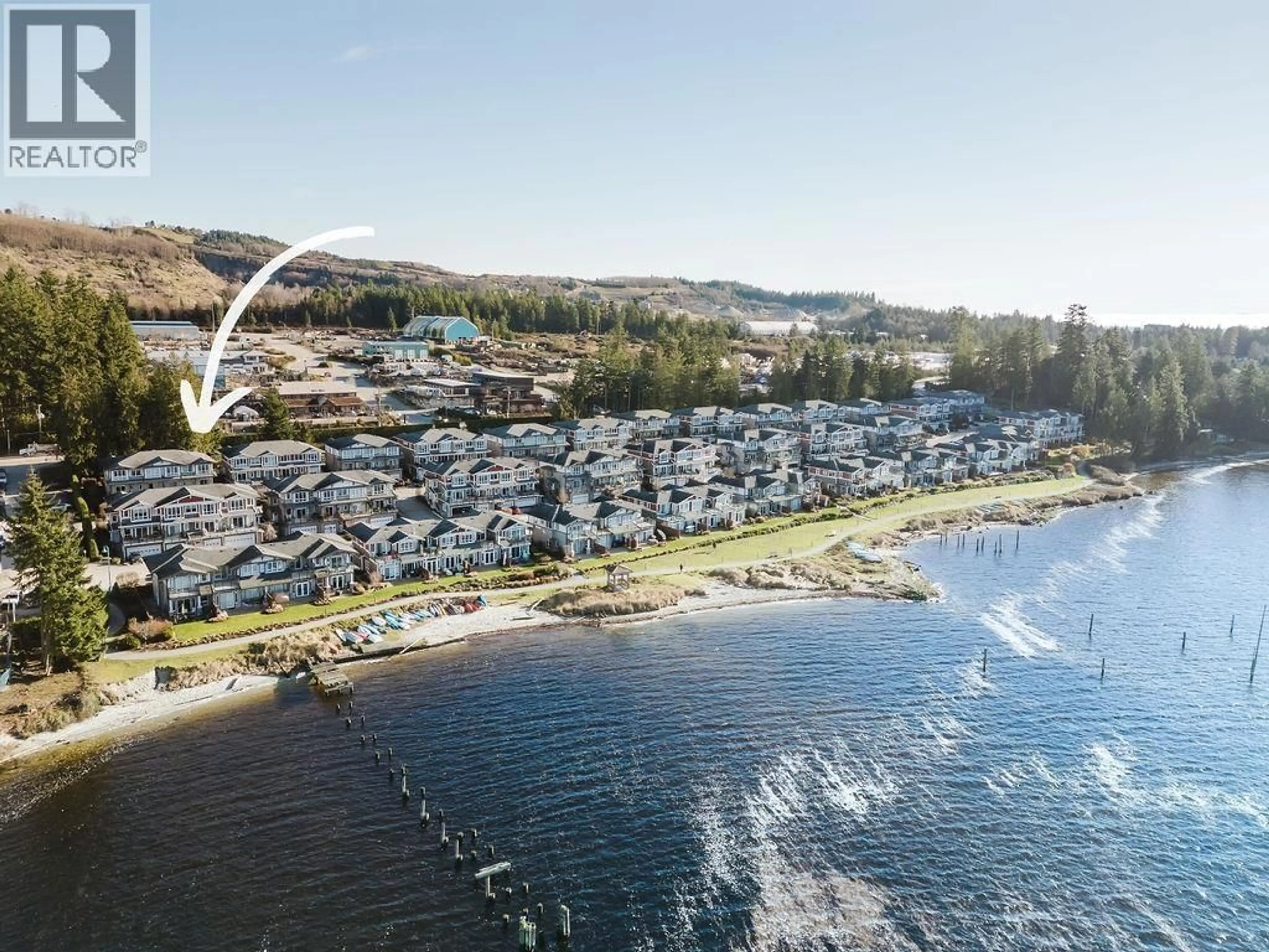 A pic from outside/outdoor area/front of a property/back of a property/a pic from drone, water/lake/river/ocean view for 5992 OLDMILL LANE, Sechelt British Columbia V7Z0S2