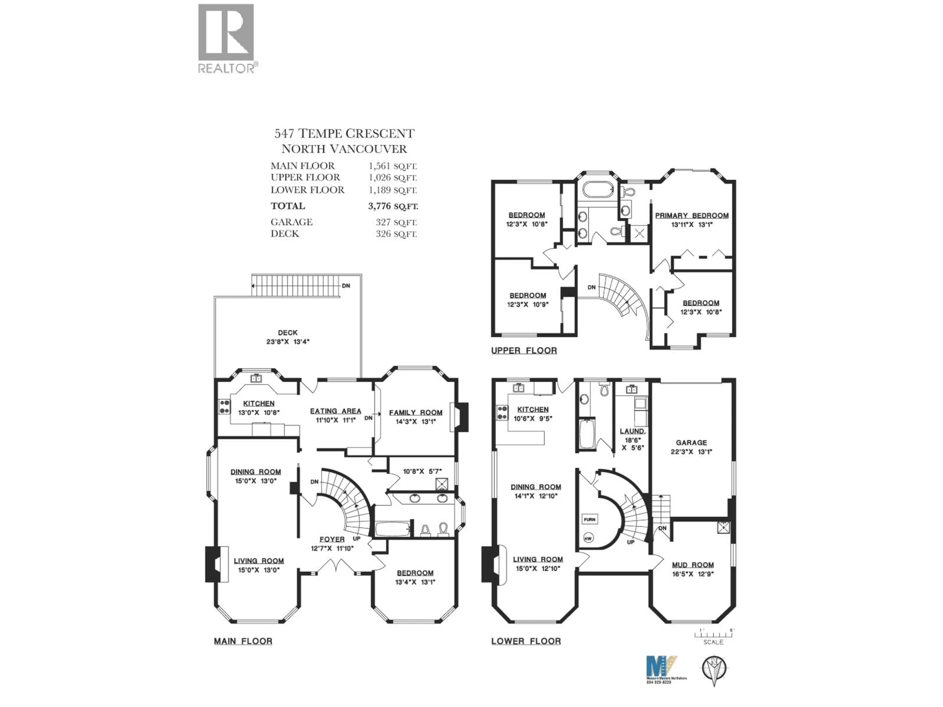 Floor plan for 547 TEMPE CRESCENT, North Vancouver British Columbia V7N1E7