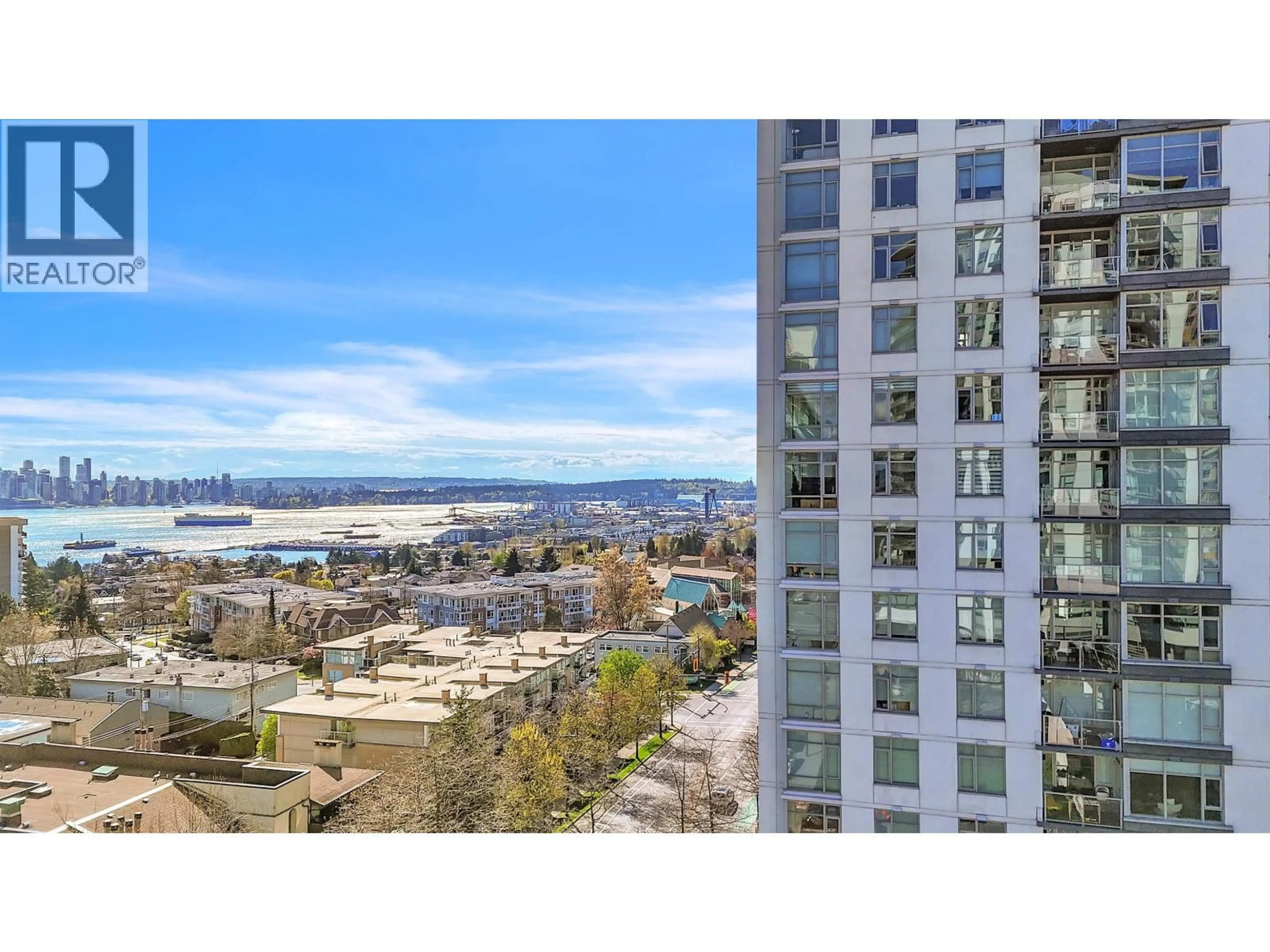 A pic from outside/outdoor area/front of a property/back of a property/a pic from drone, city buildings view from balcony for 802 - 158 13TH STREET, North Vancouver British Columbia V7M0A7