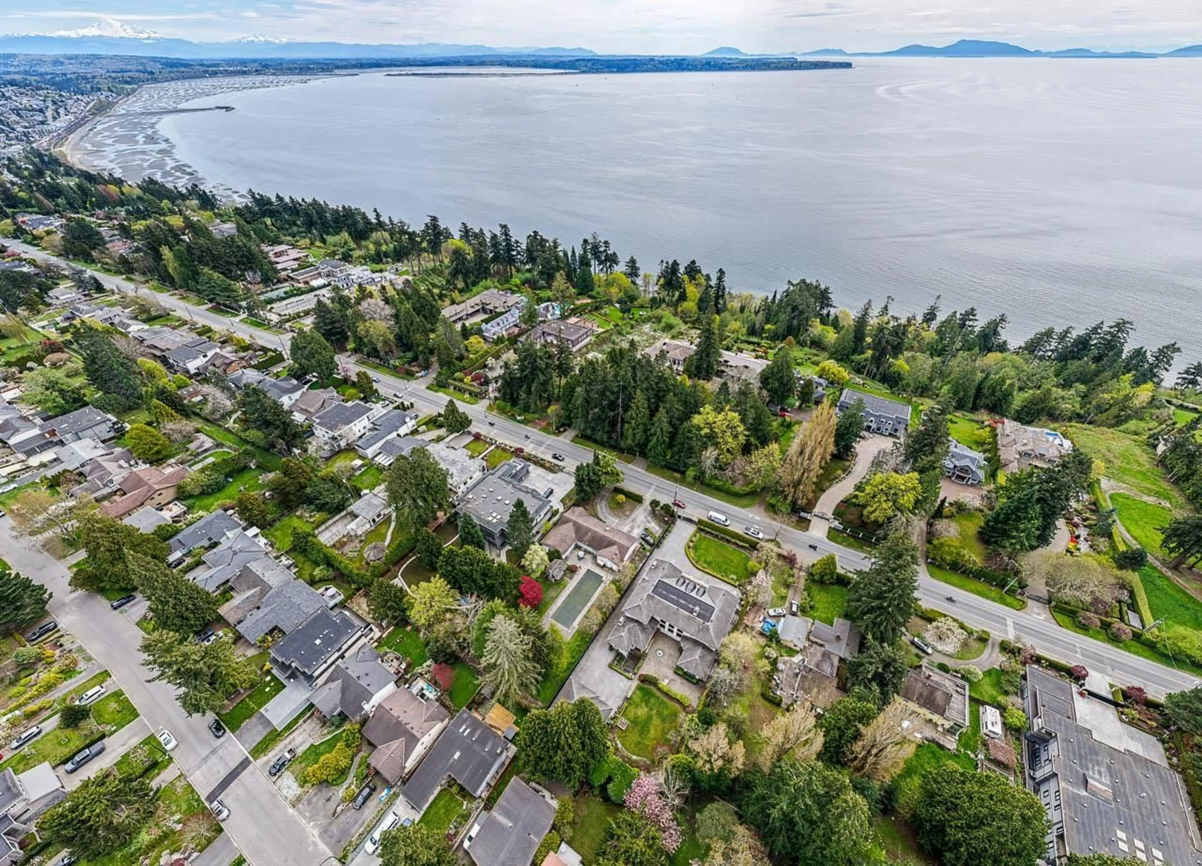 A pic from outside/outdoor area/front of a property/back of a property/a pic from drone, water/lake/river/ocean view for 13721 MARINE DRIVE, White Rock British Columbia V4B1A3