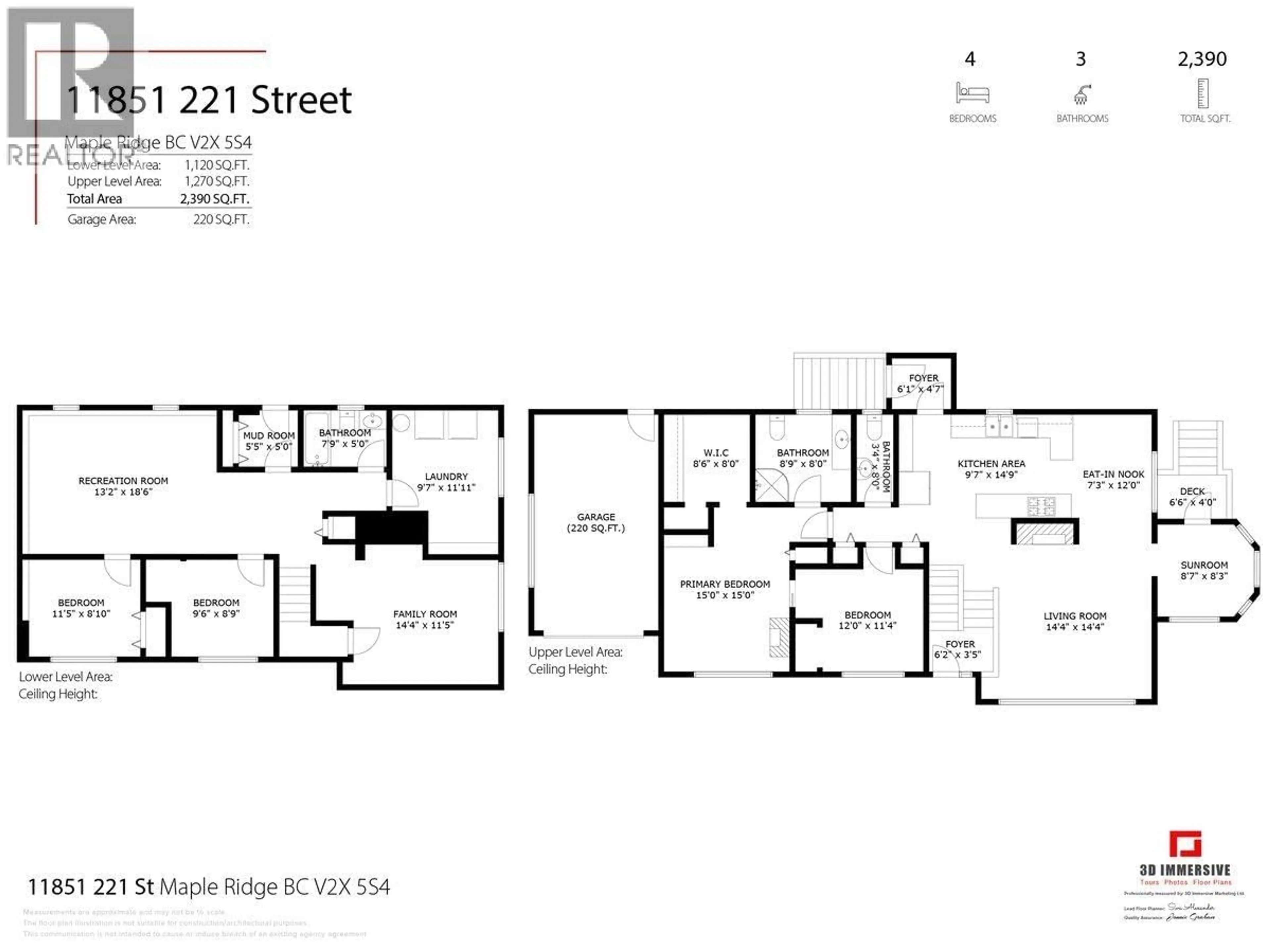 Floor plan for 11851 221 STREET, Maple Ridge British Columbia V2X5S4