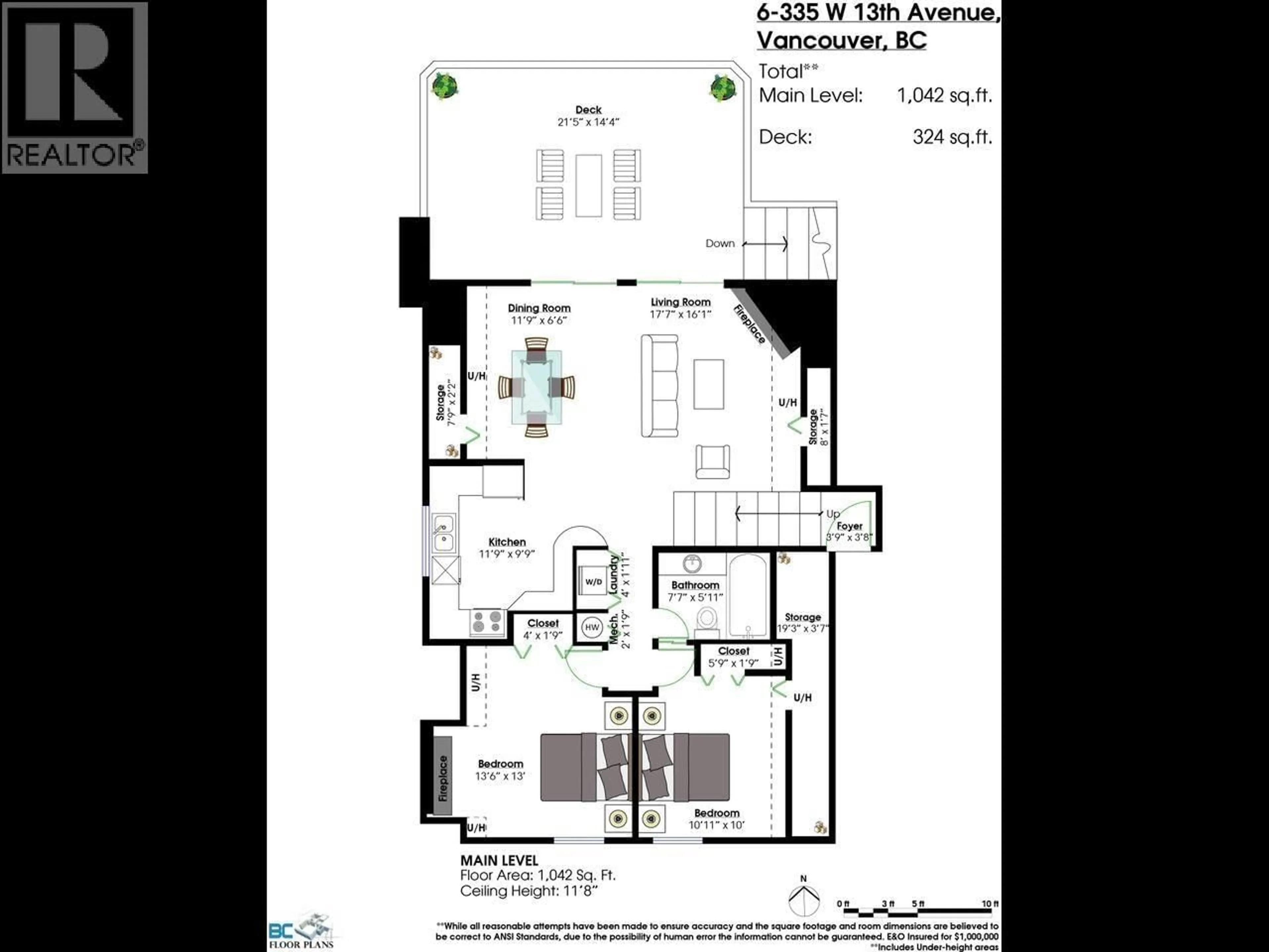 Floor plan for 6 - 335 13TH AVENUE, Vancouver British Columbia V5Y1W2