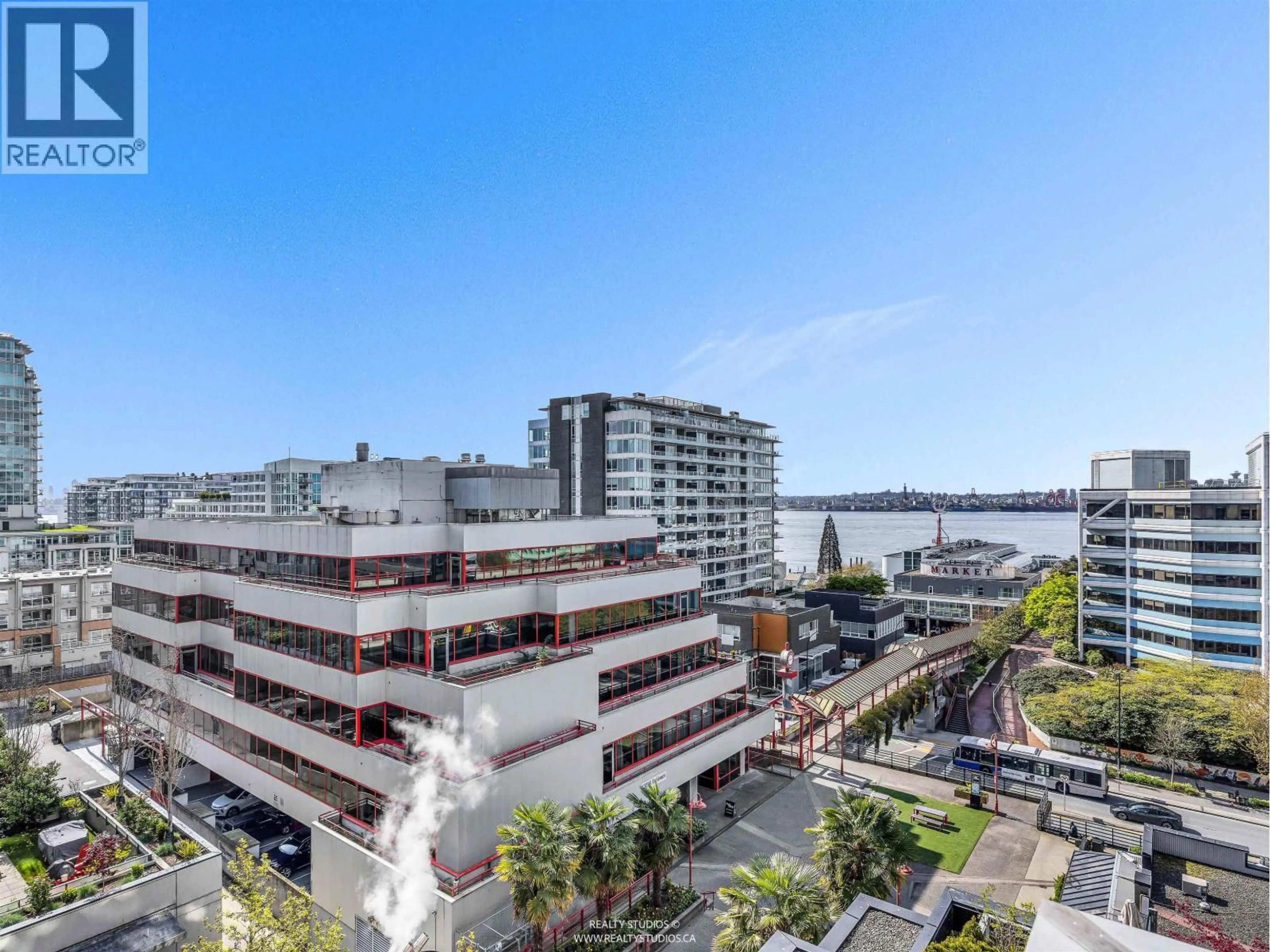A pic from outside/outdoor area/front of a property/back of a property/a pic from drone, city buildings view from balcony for 701 - 155 1ST STREET, North Vancouver British Columbia V7M3N8