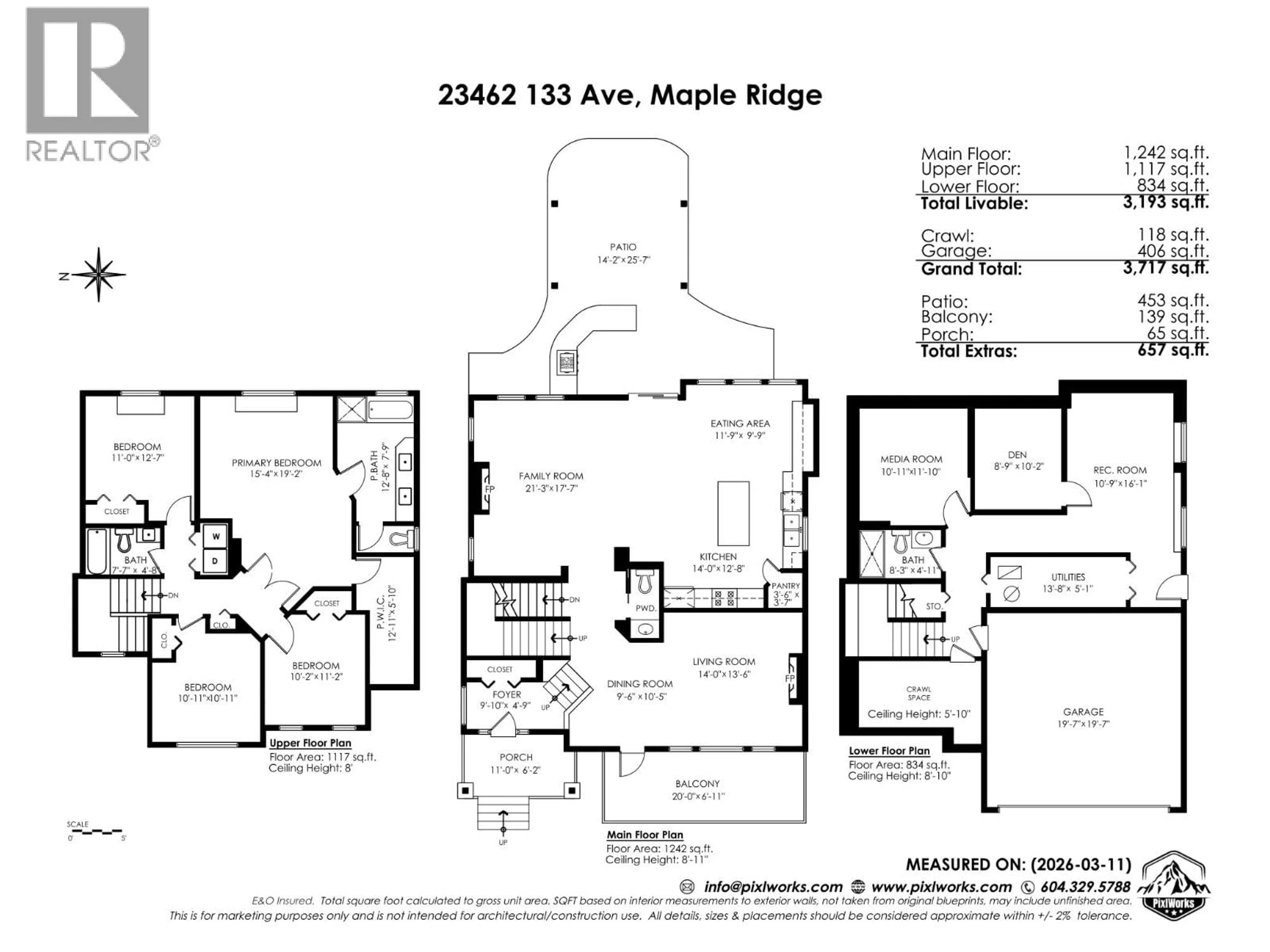 Floor plan for 23462 133 AVENUE, Maple Ridge British Columbia V4R2W7