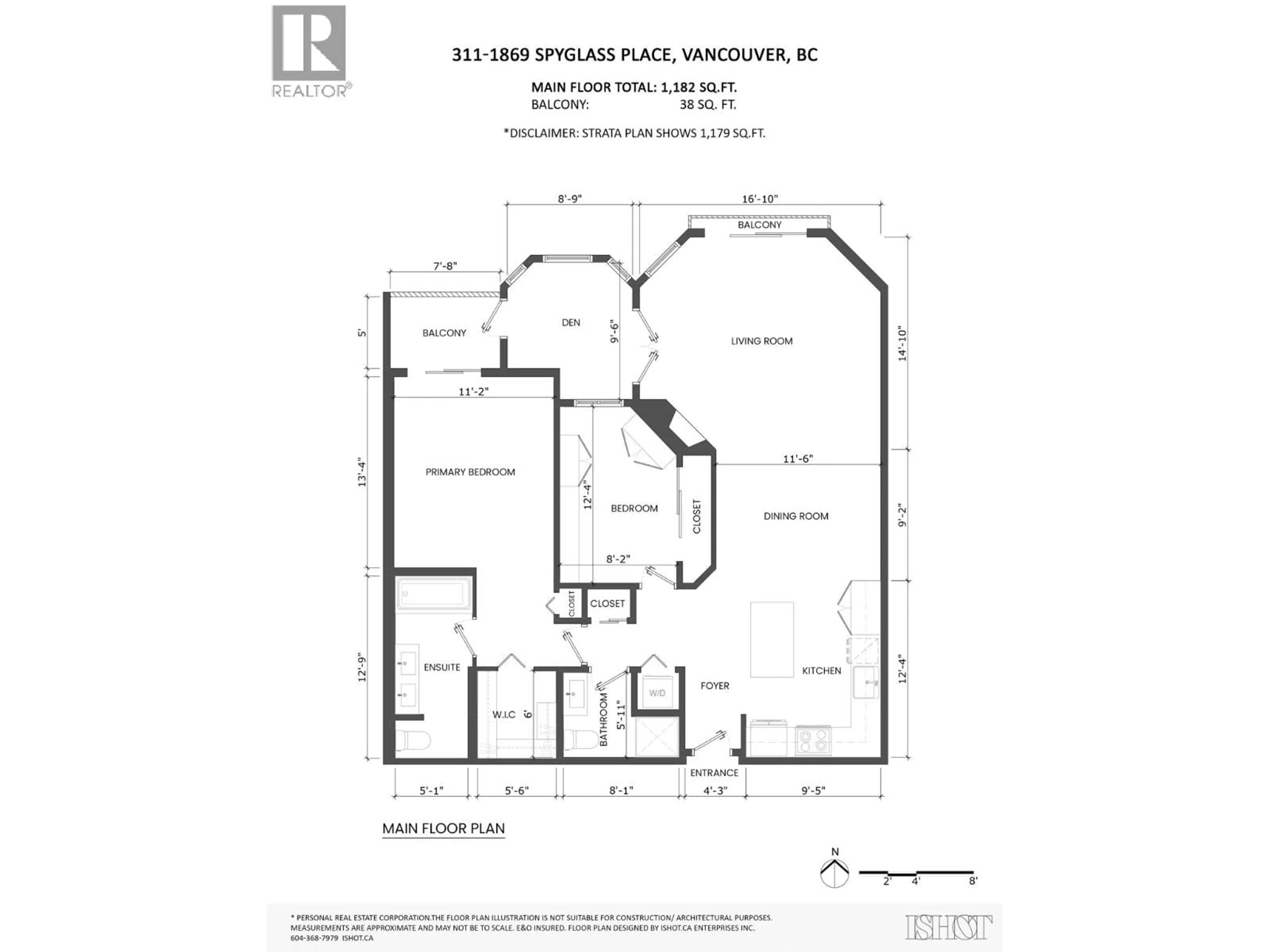 Floor plan for 311 - 1869 SPYGLASS PLACE, Vancouver British Columbia V5Z4K7