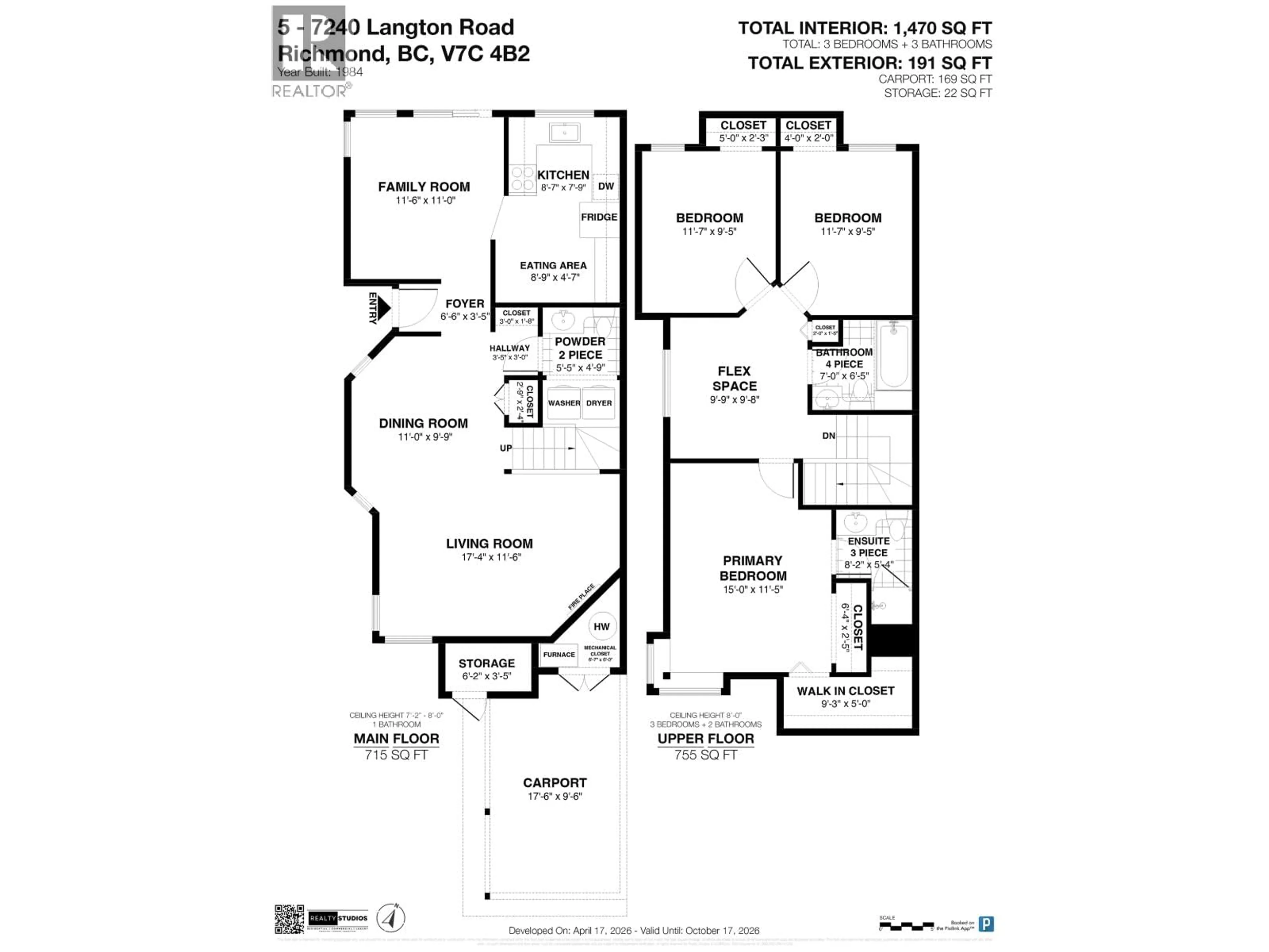 Floor plan for 5 - 7240 LANGTON ROAD, Richmond British Columbia V7C4B2