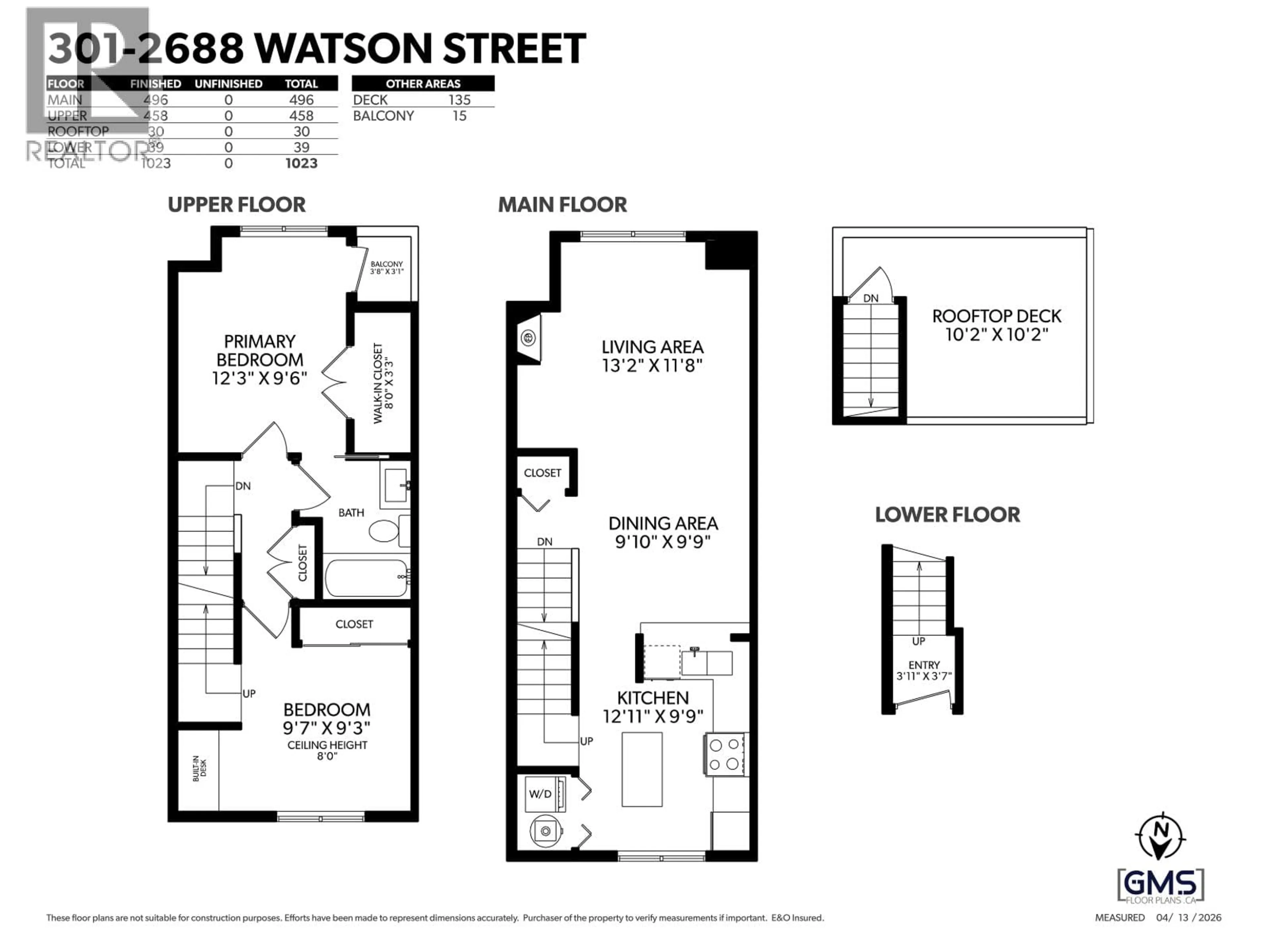 Floor plan for 301 - 2688 WATSON STREET, Vancouver British Columbia V5T4T6