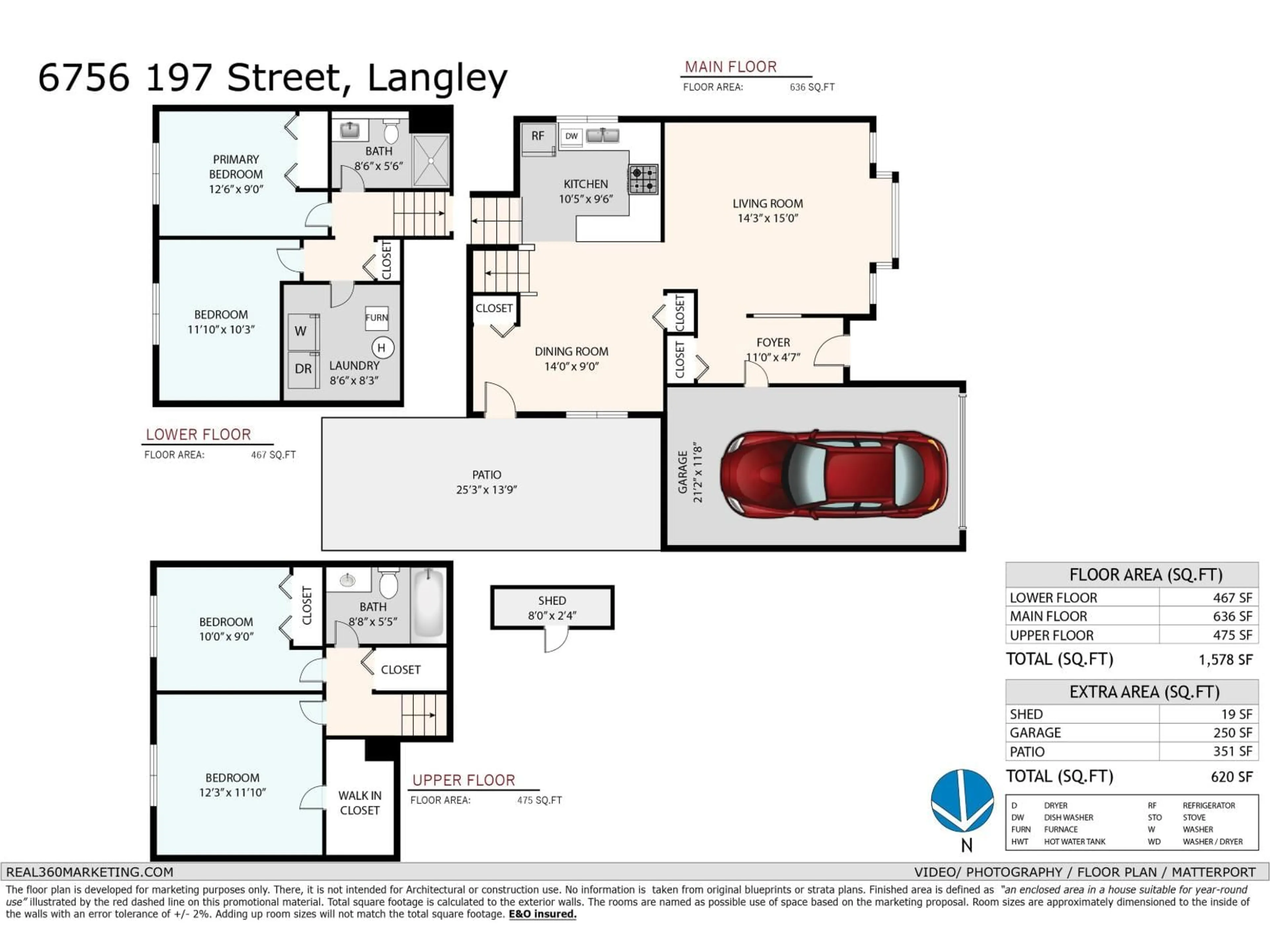 Floor plan for 6756 197 STREET, Langley British Columbia V2Y1A9