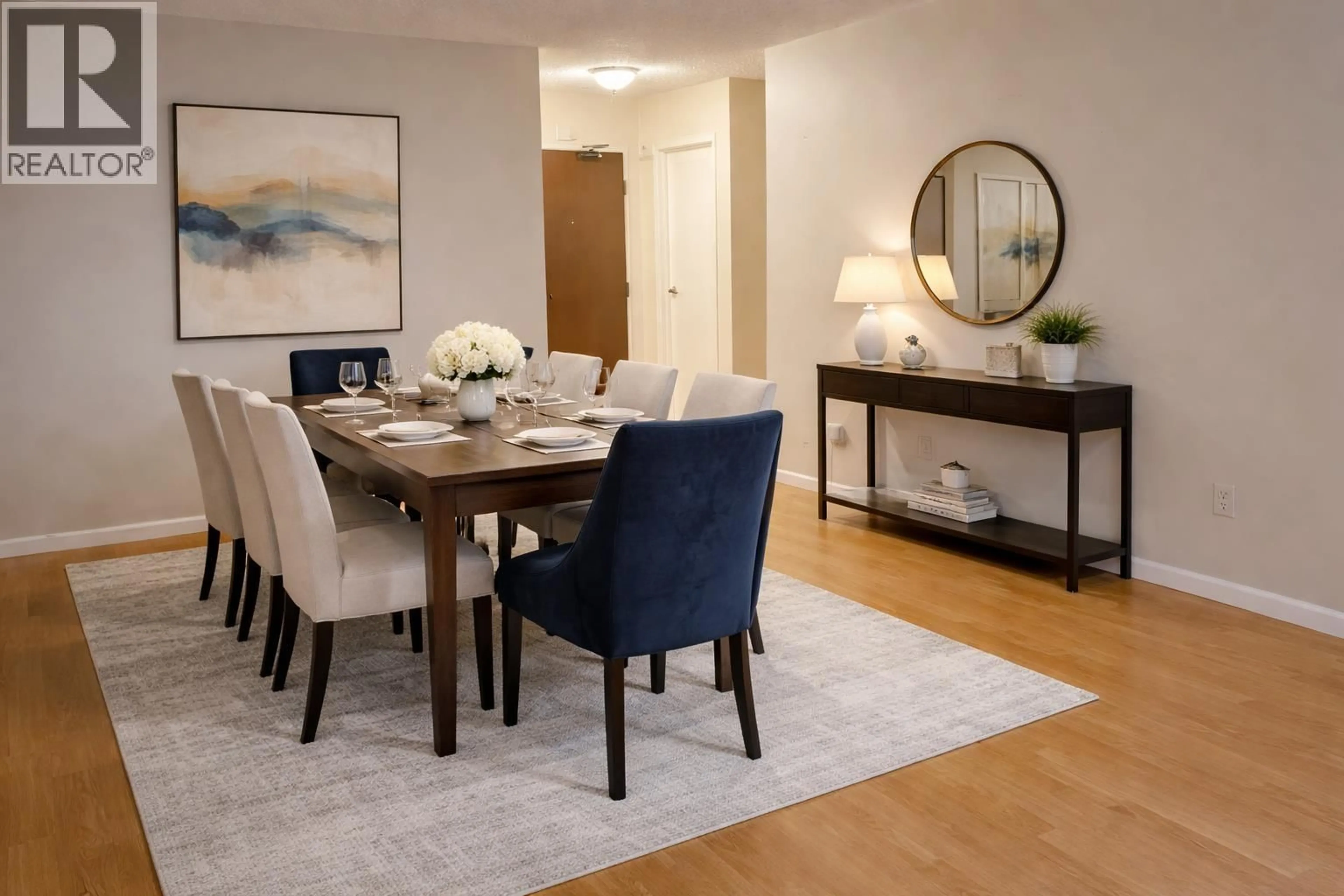 Dining room, wood/laminate floor for 105 - 8460 ACKROYD ROAD, Richmond British Columbia V6X3E9