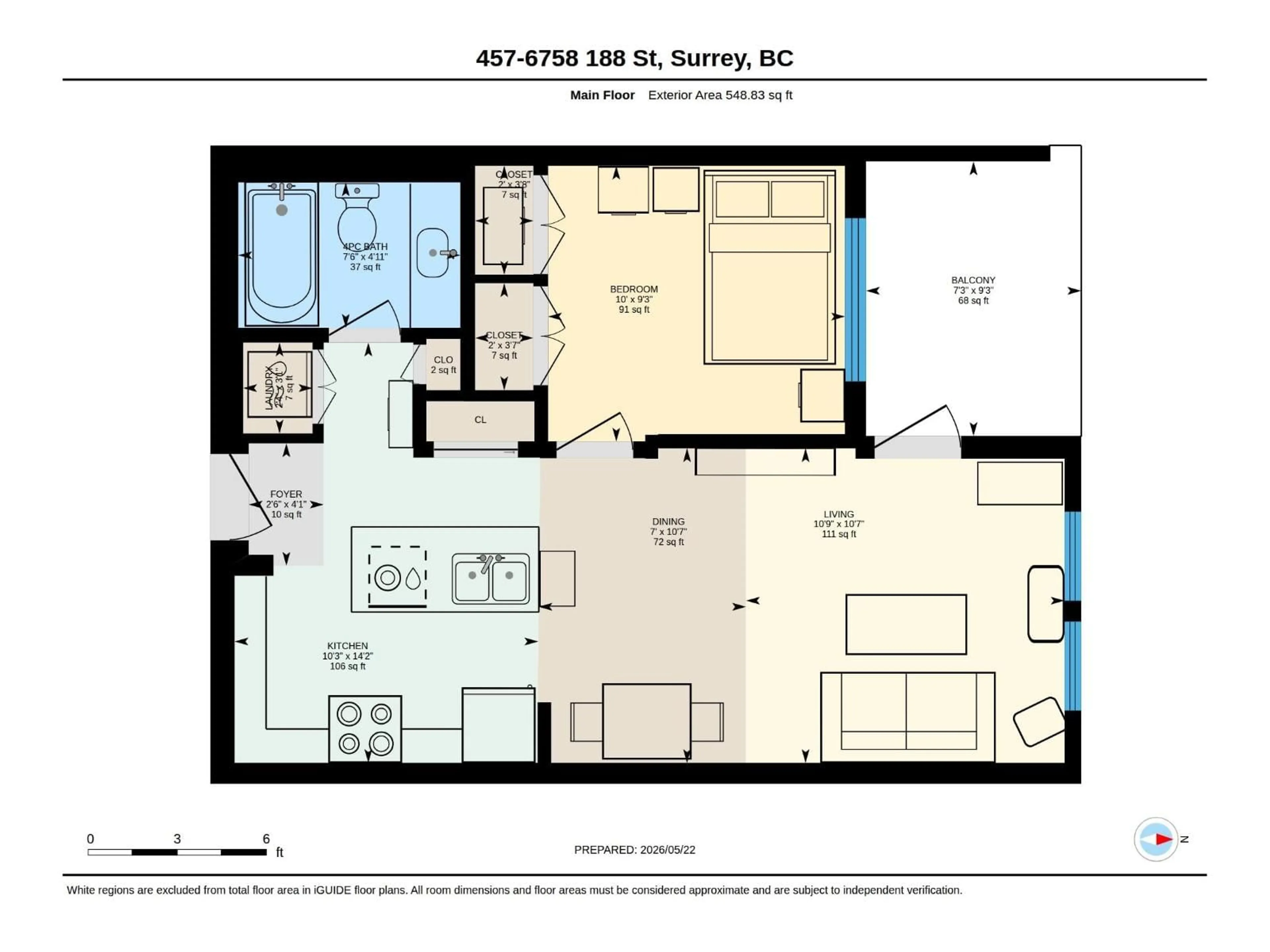 Floor plan for 457 - 6758 188 STREET, Surrey British Columbia V4N6K2
