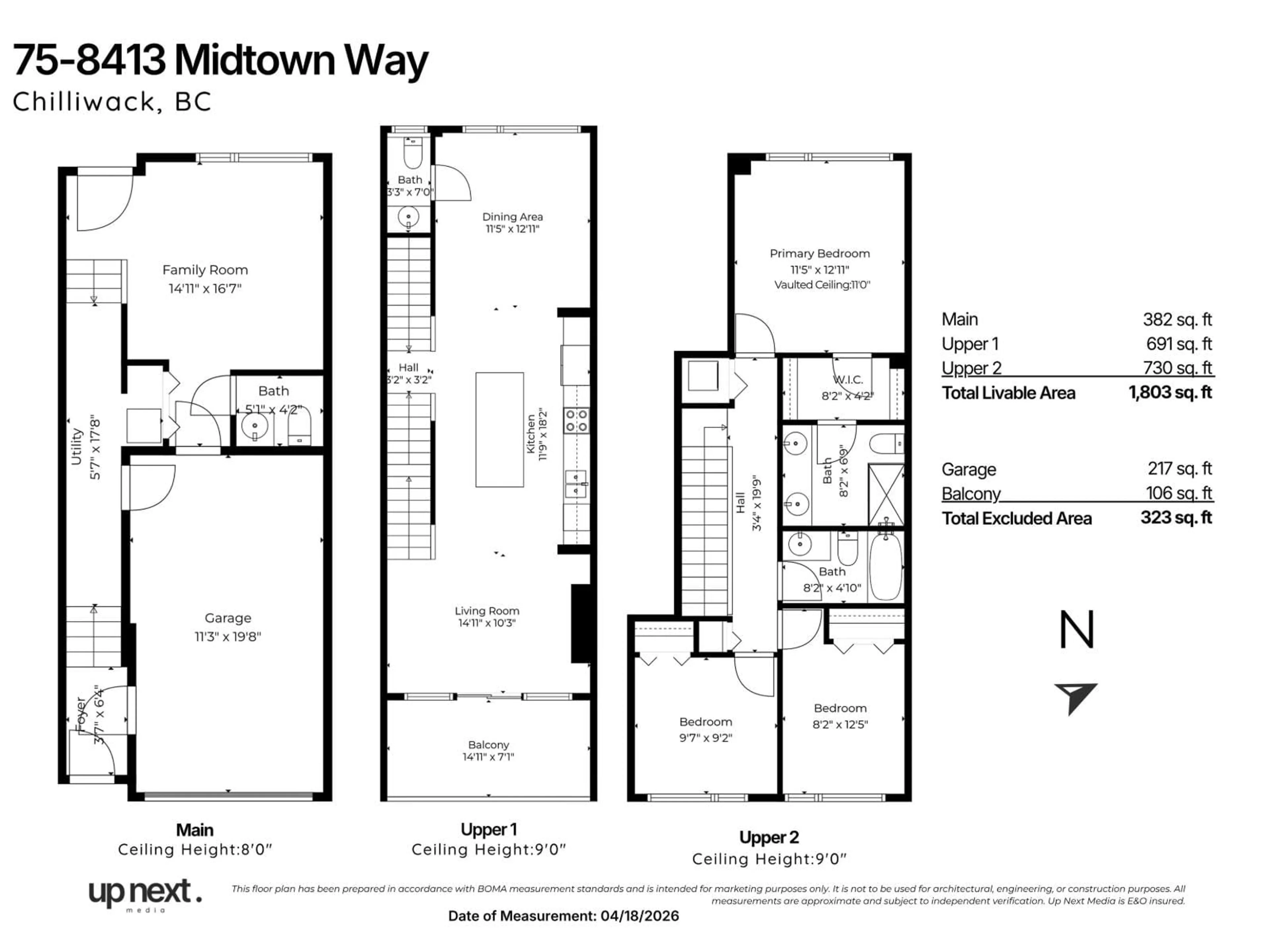 Floor plan for 75 - 8413 MIDTOWN WAY, Chilliwack British Columbia V2P0G7