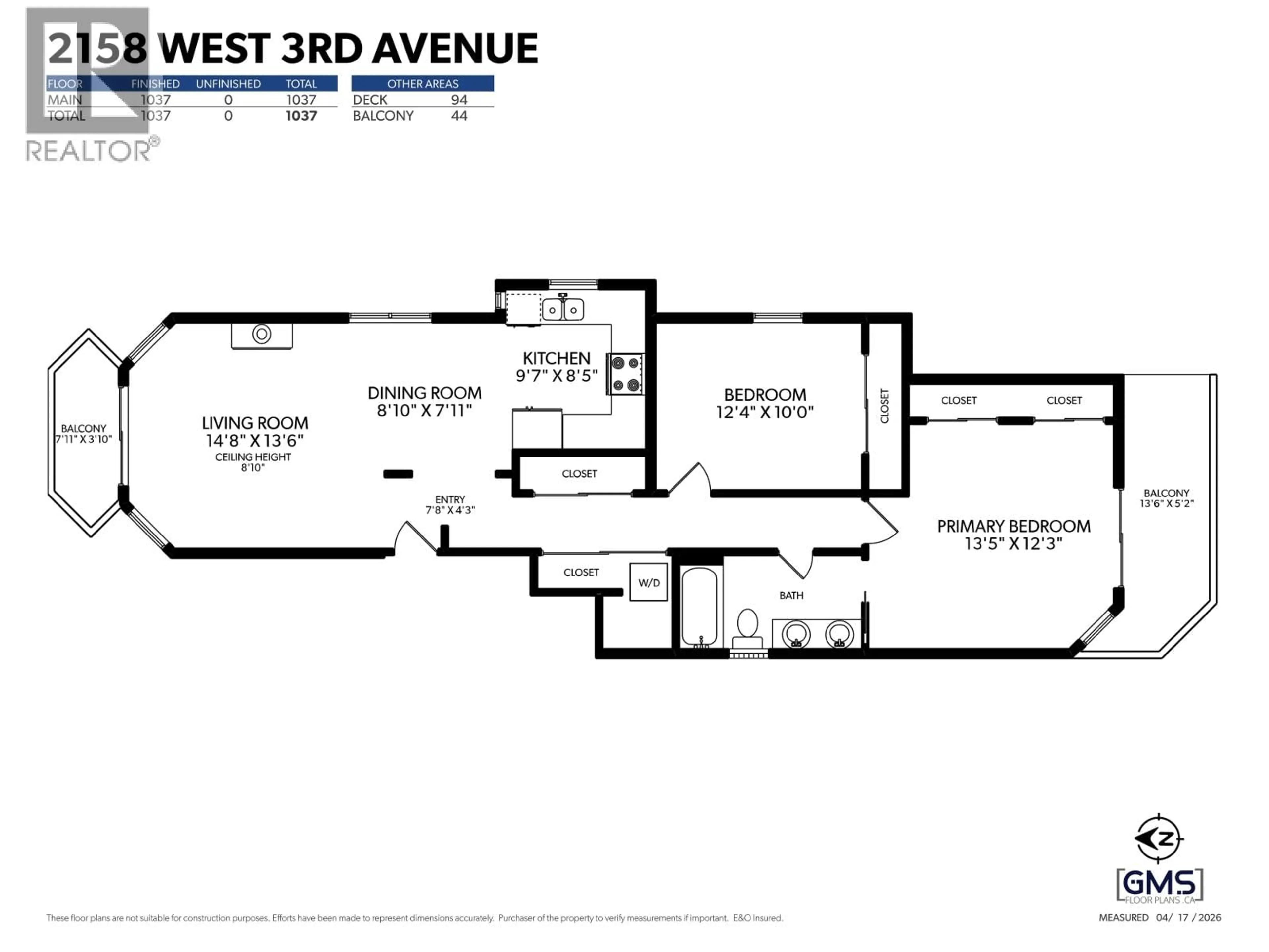 Floor plan for 2158 3RD AVENUE, Vancouver British Columbia V6K1L1