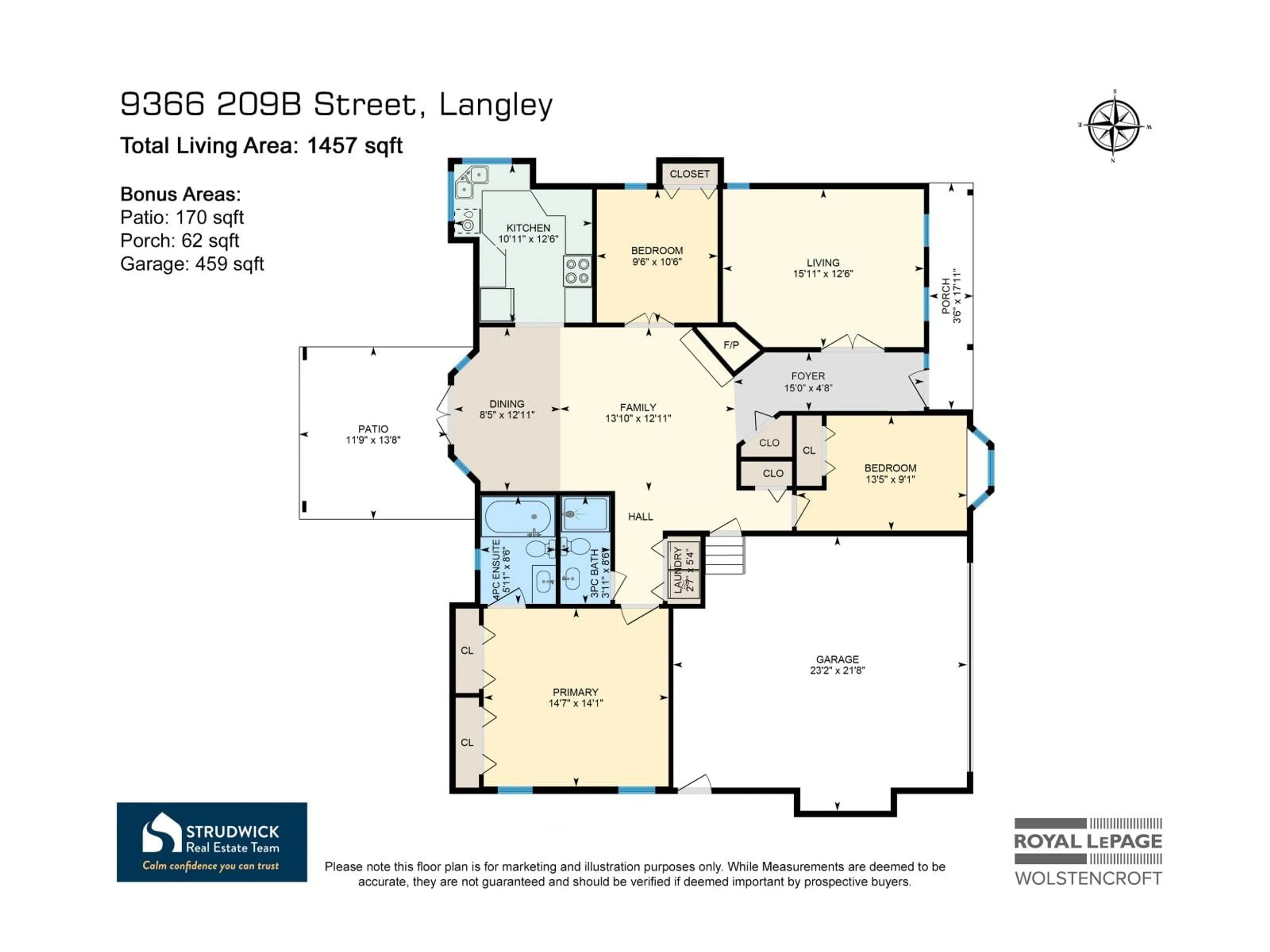Floor plan for 9366 209B STREET, Langley British Columbia V1M1R8