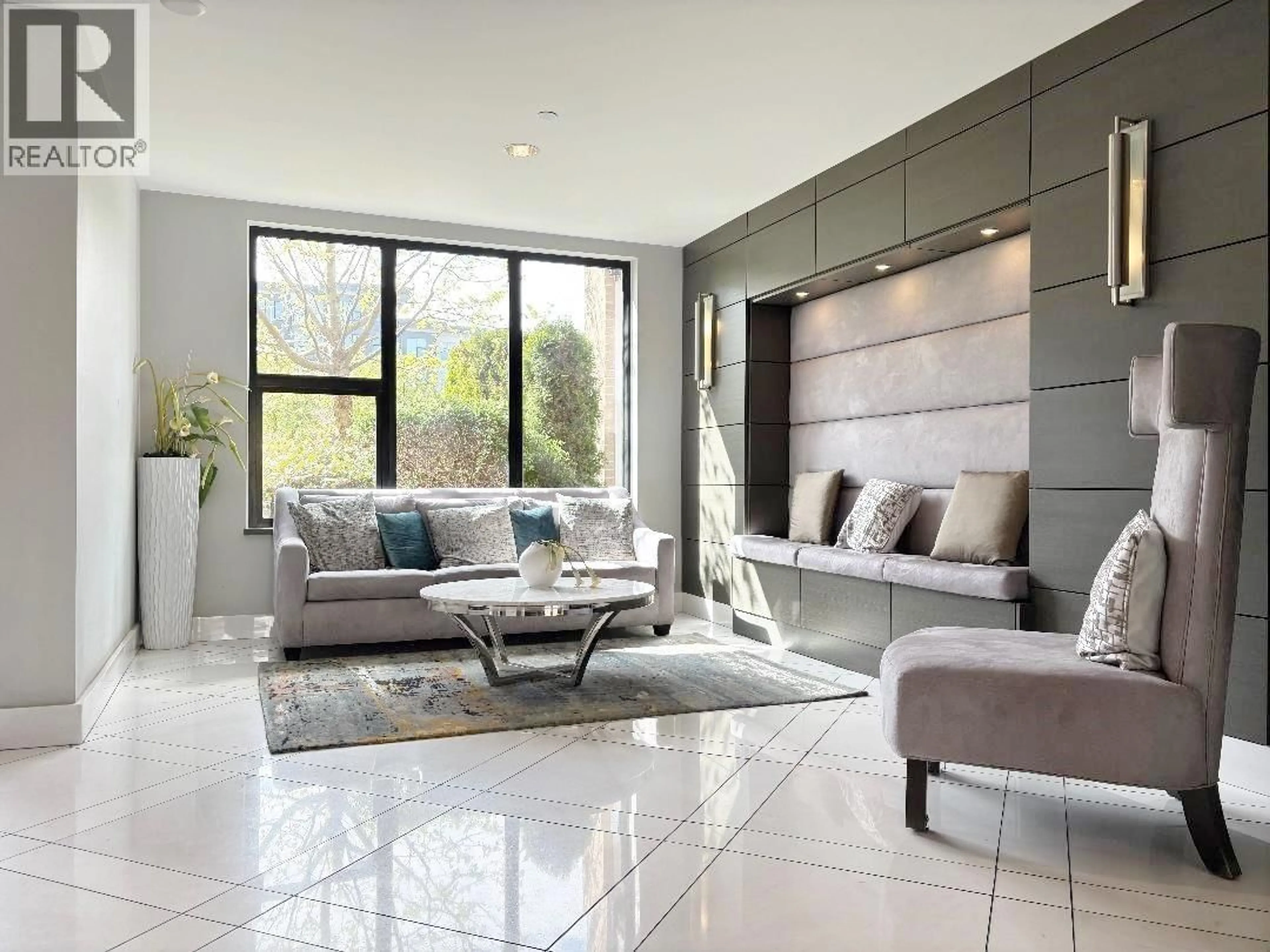 Living room with furniture, ceramic/tile floor for 509 - 9388 TOMICKI AVENUE, Richmond British Columbia V6X0P1
