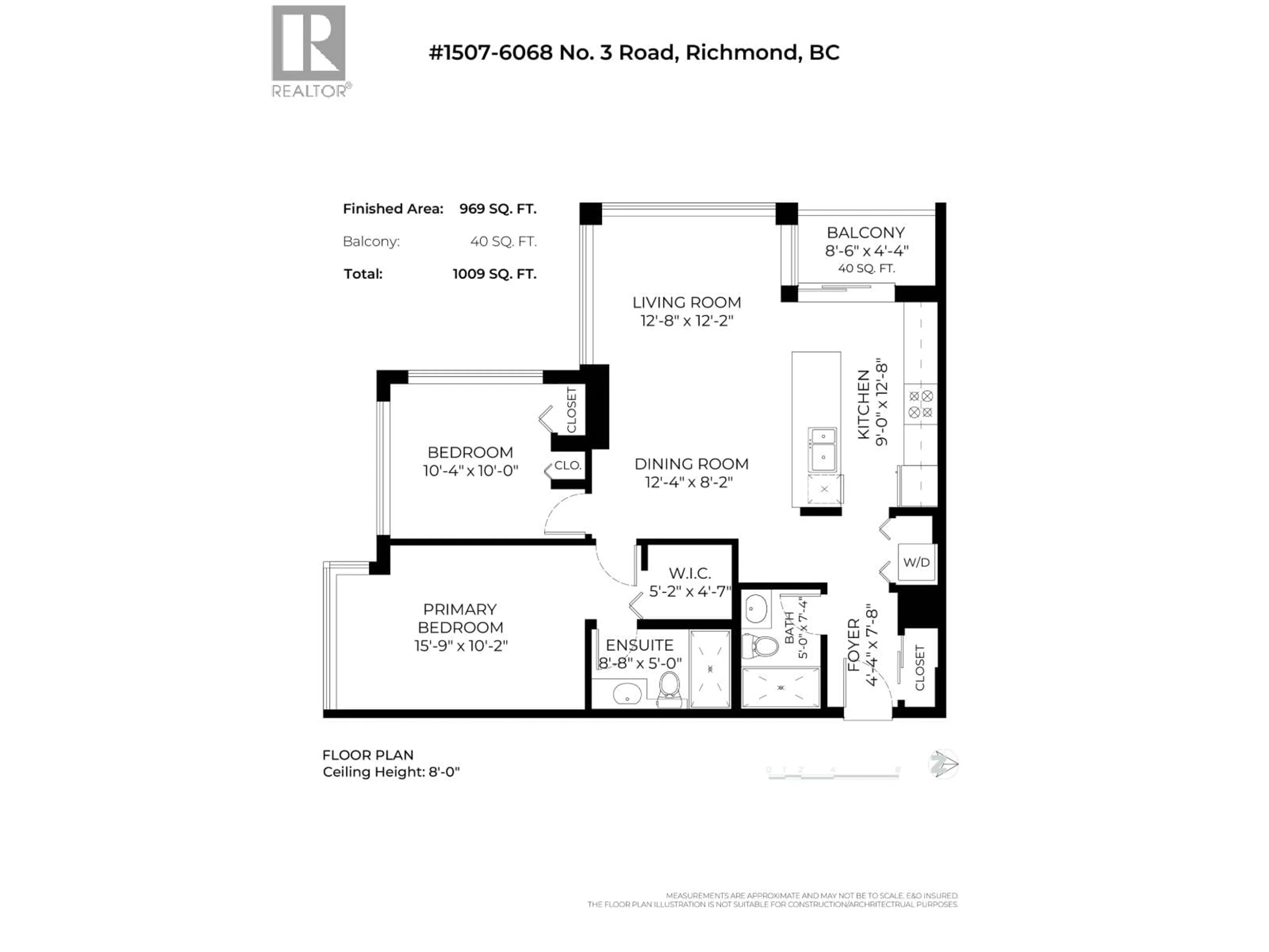 Floor plan for 1507 - 6068 NO. 3 ROAD, Richmond British Columbia V6Y4M7