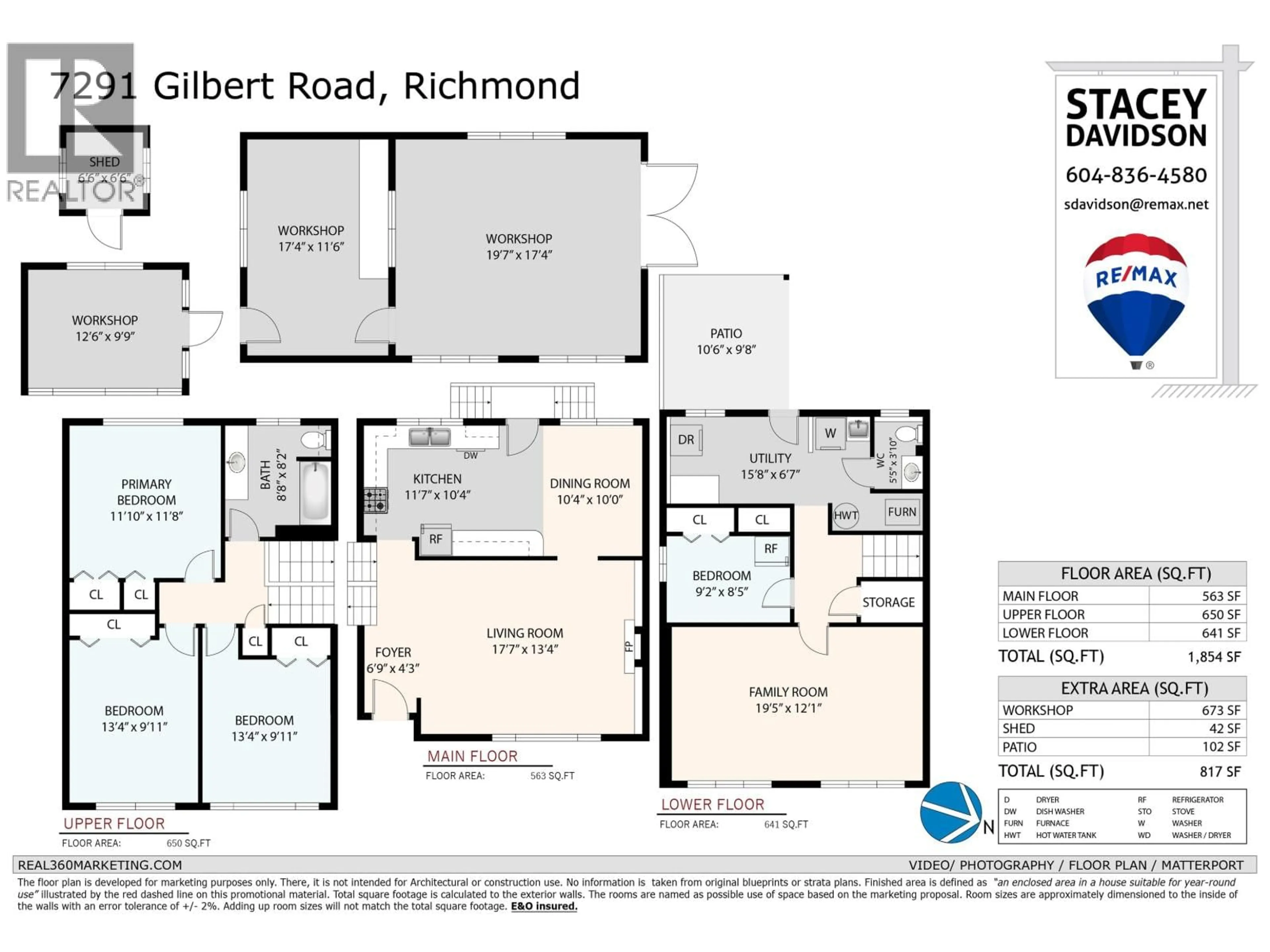 Floor plan for 7291 GILBERT ROAD, Richmond British Columbia V7C3W4