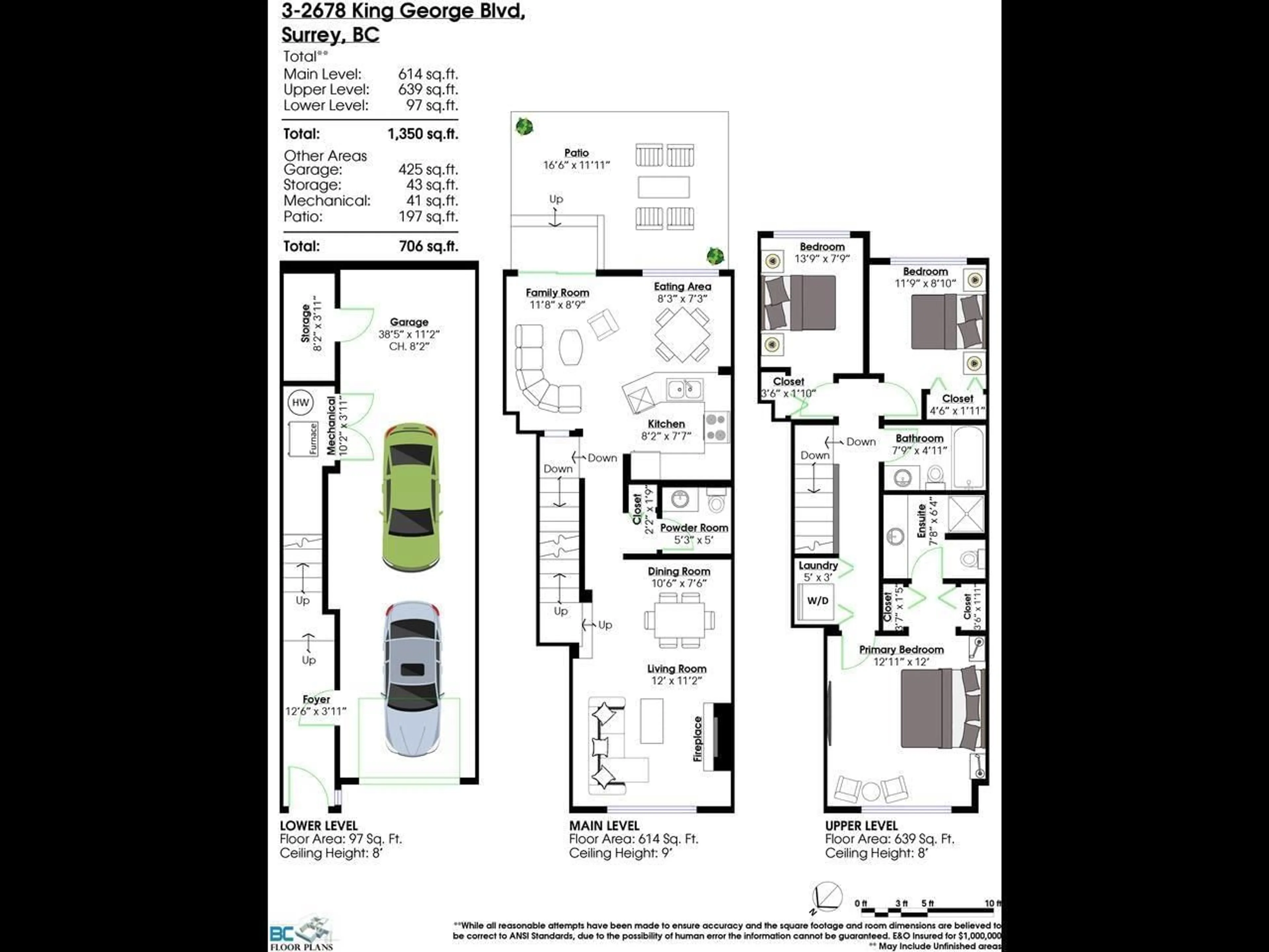 Floor plan for 3 - 2678 KING GEORGE BOULEVARD, Surrey British Columbia V4P1H6
