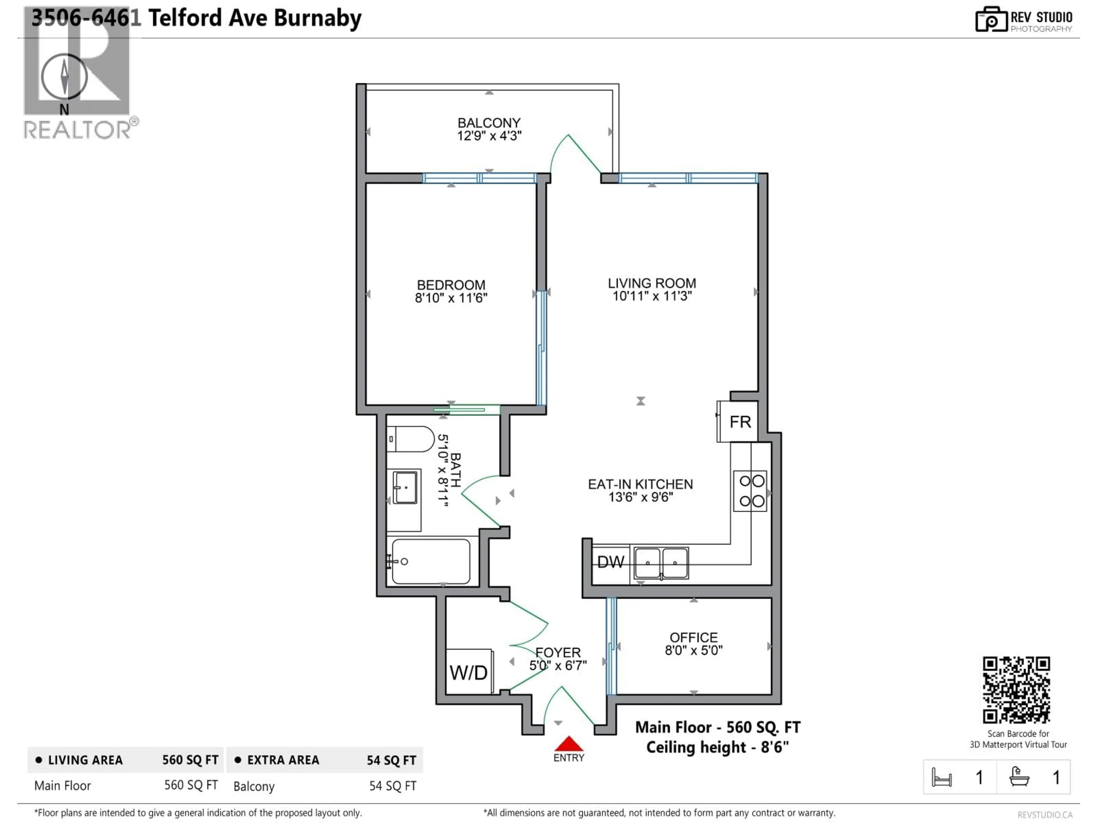 Floor plan for 3506 - 6461 TELFORD AVENUE, Burnaby British Columbia V5H0B7
