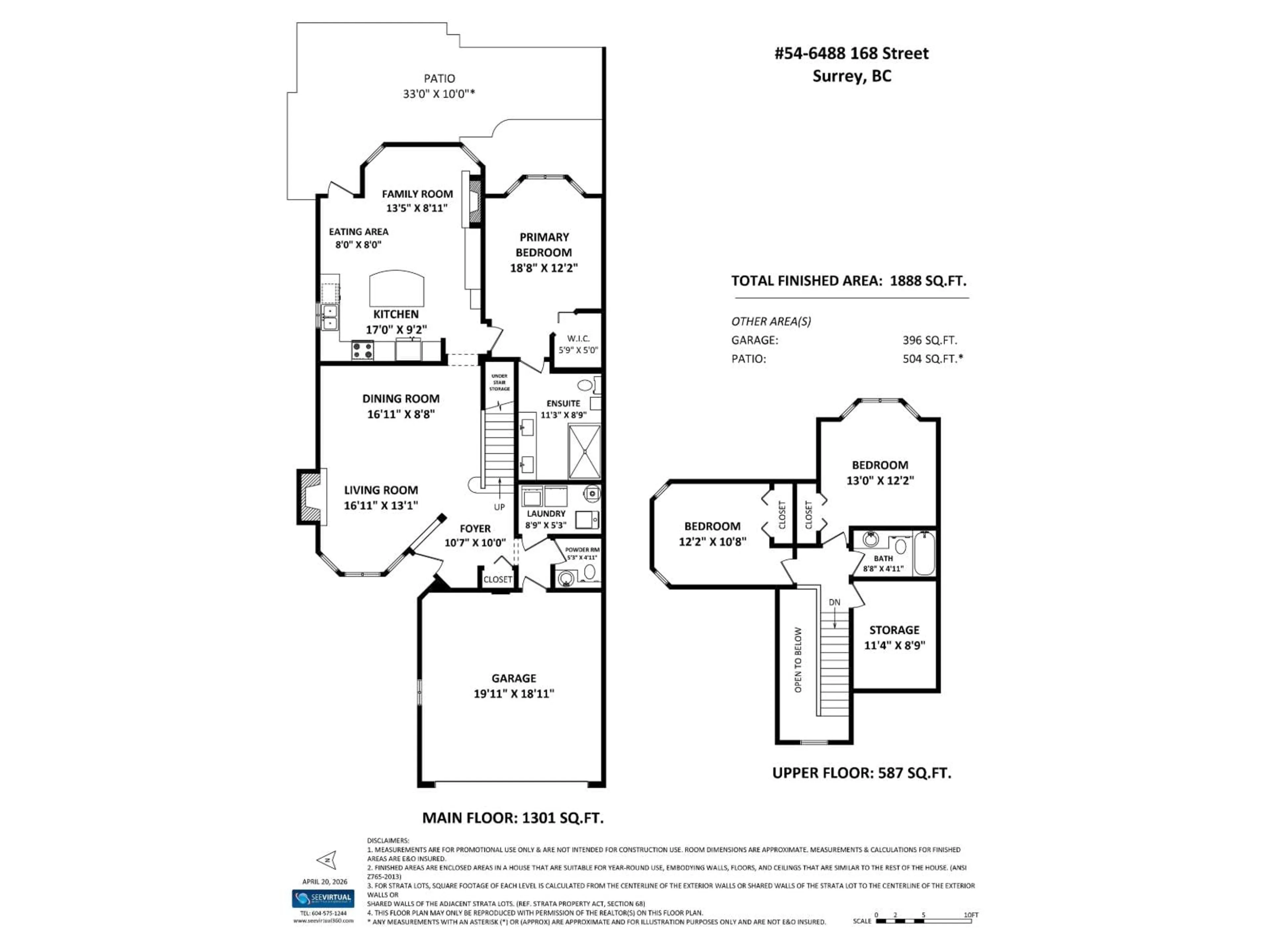 Floor plan for 54 - 6488 168 STREET, Surrey British Columbia V3S8Z1