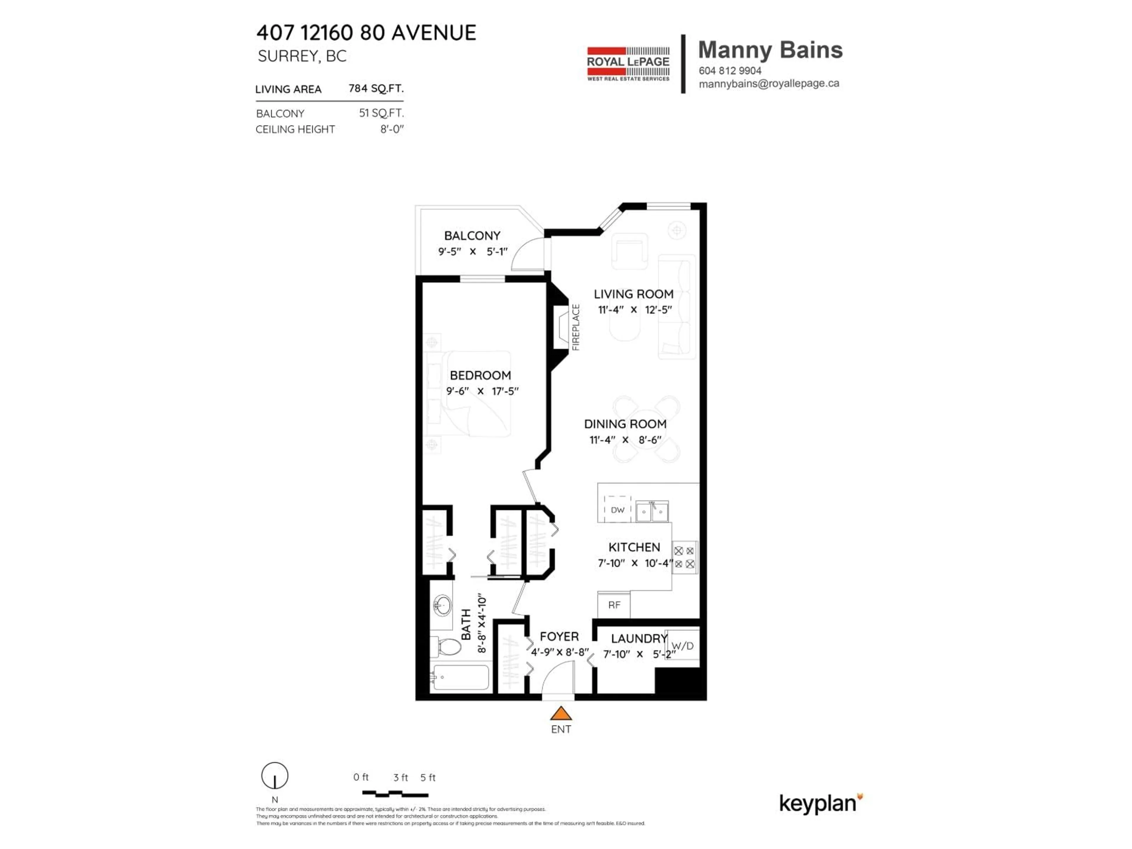 Floor plan for 407 - 12160 80 AVENUE, Surrey British Columbia V3W0V3