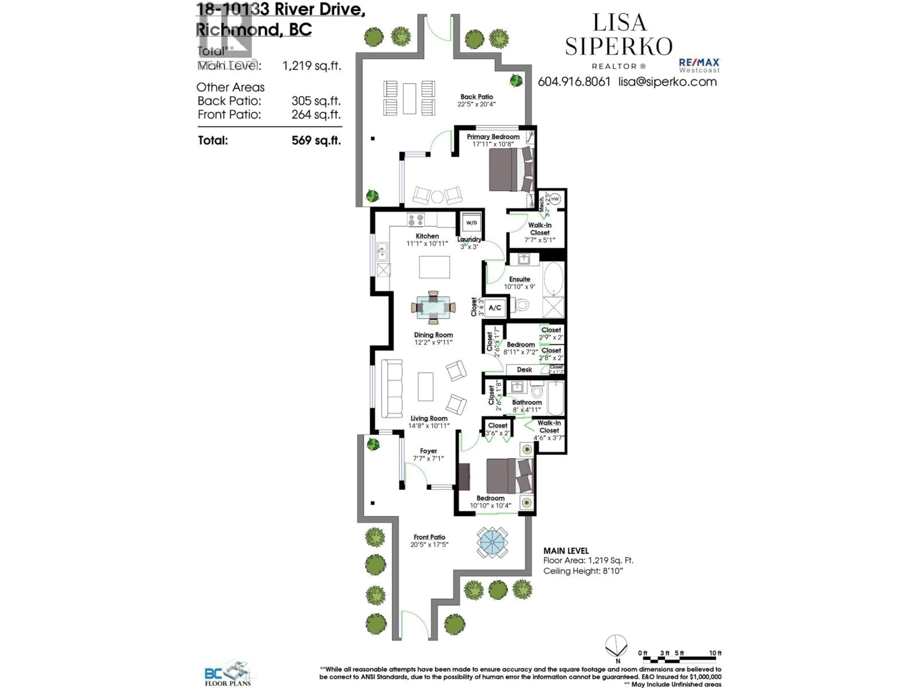 Floor plan for 18 - 10133 RIVER DRIVE, Richmond British Columbia V6X0K8