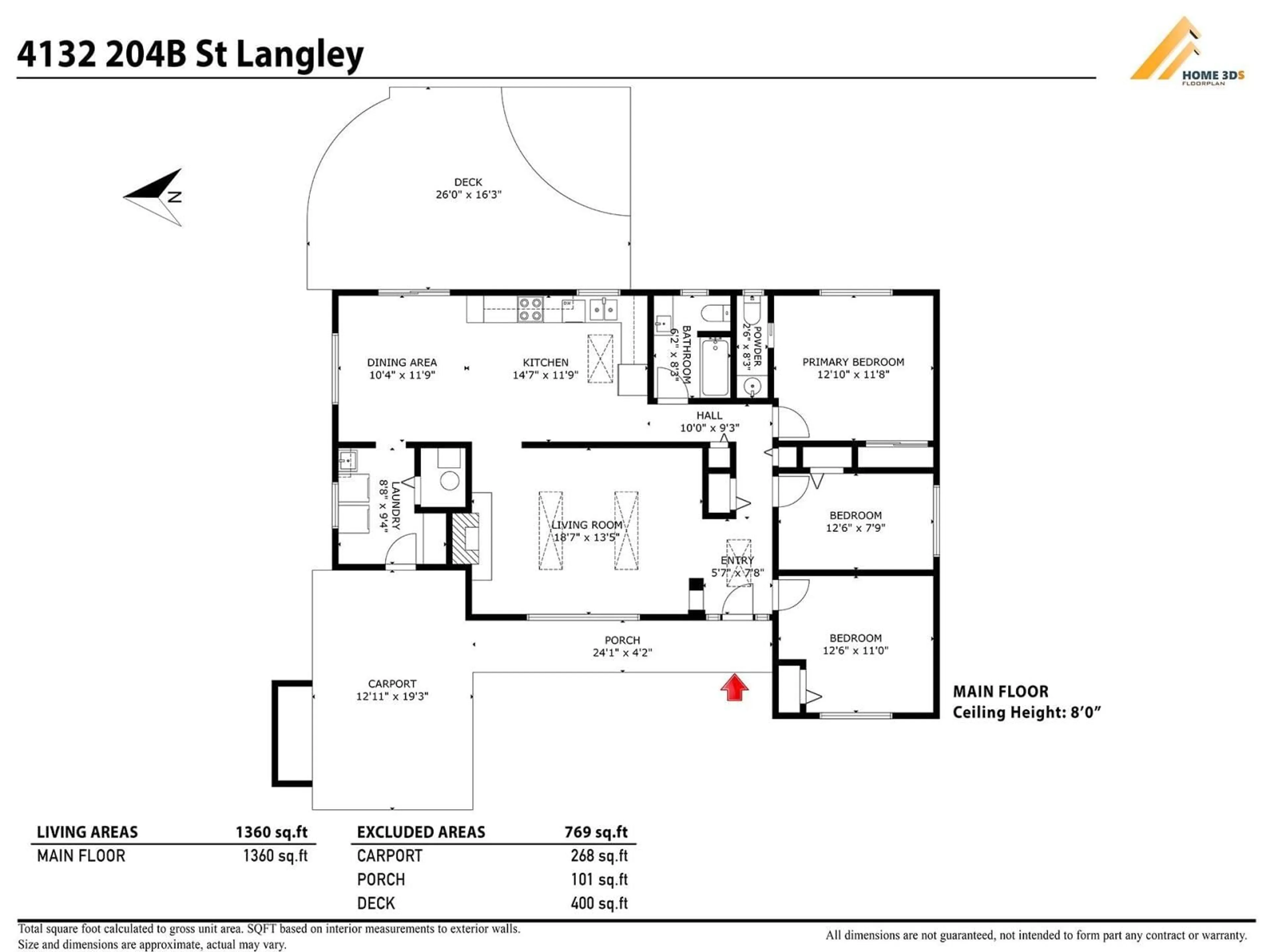 Floor plan for 4132 204B STREET, Langley British Columbia V3A1Z8