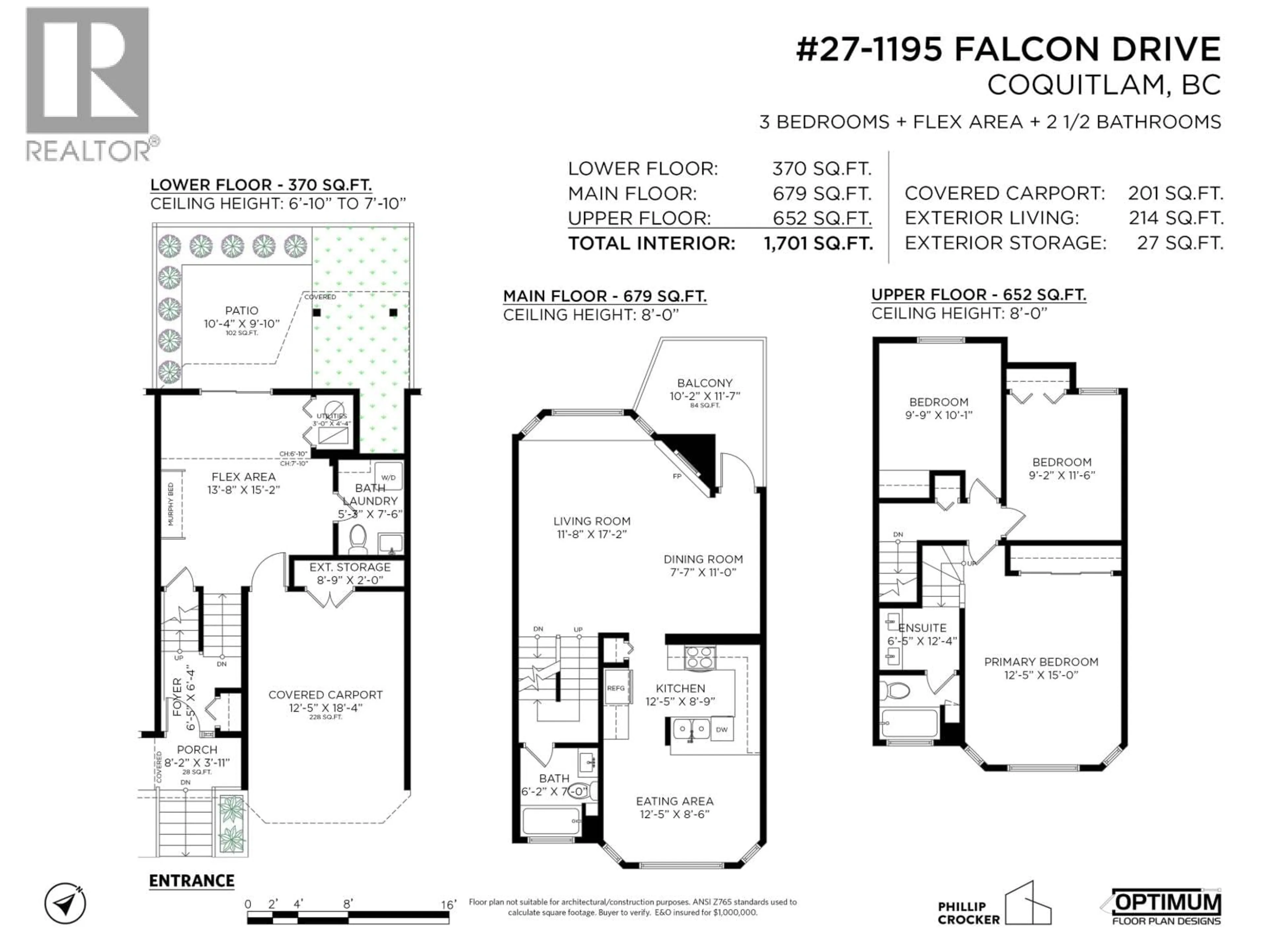 Floor plan for 27 - 1195 FALCON DRIVE, Coquitlam British Columbia V3E2H1