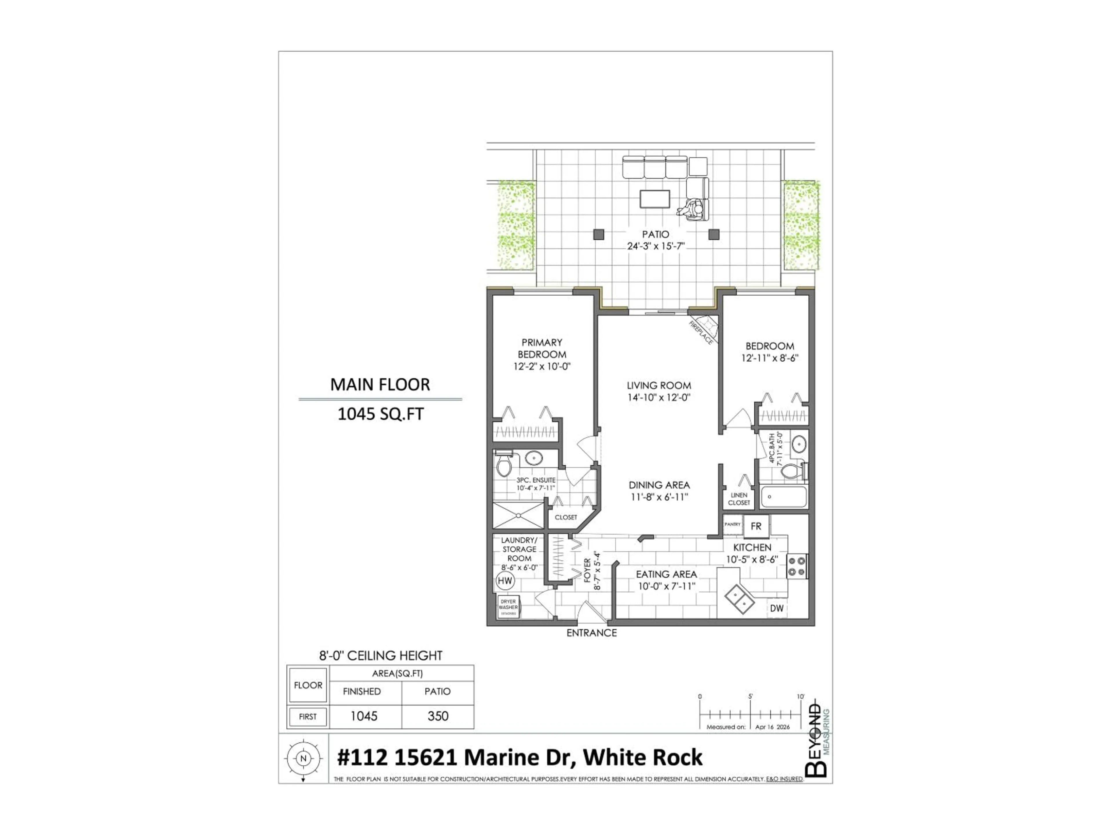 Floor plan for 112 - 15621 MARINE DRIVE, White Rock British Columbia V4B1E1