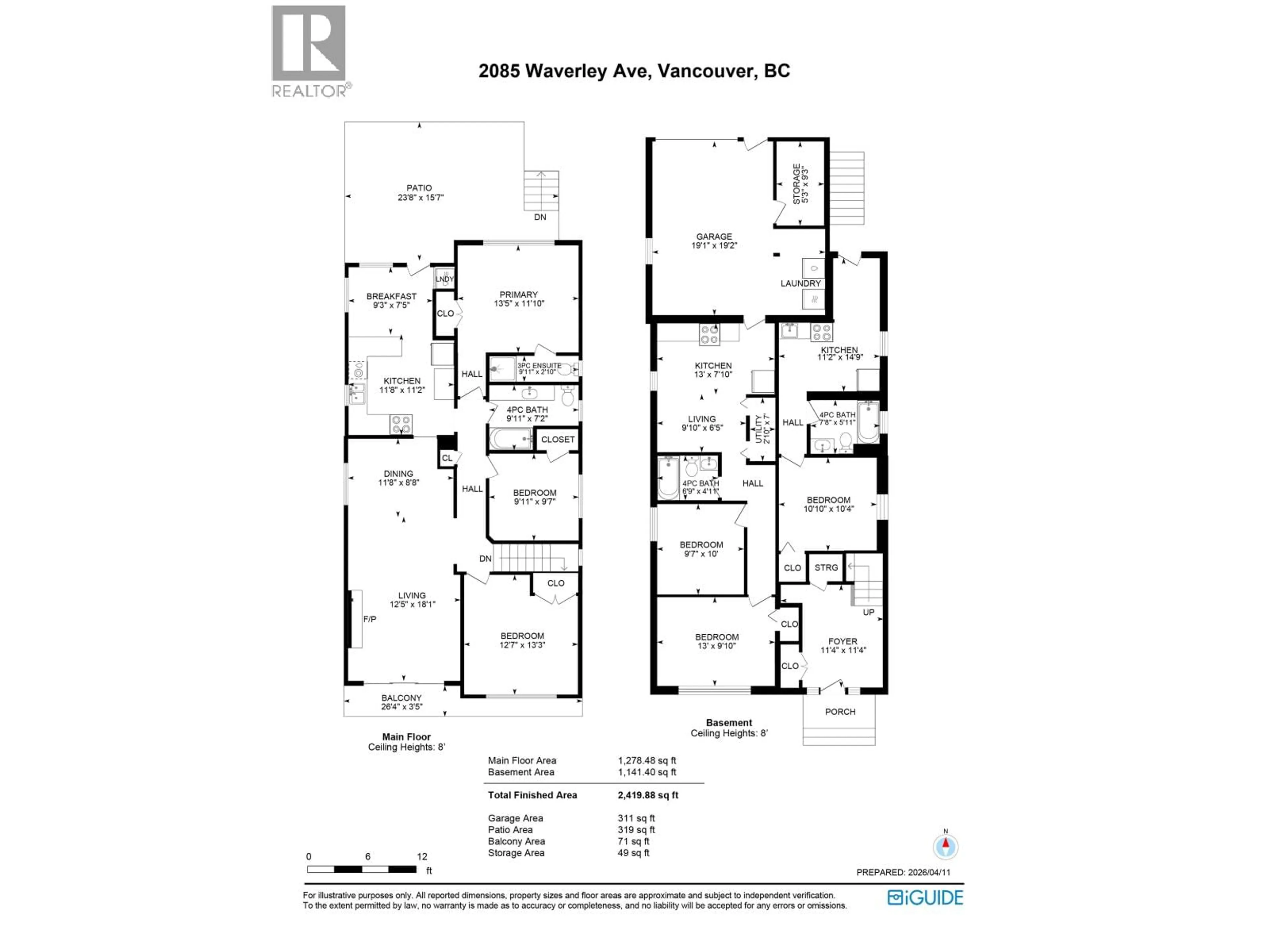 Floor plan for 2085 WAVERLEY AVENUE, Vancouver British Columbia V5P1R4