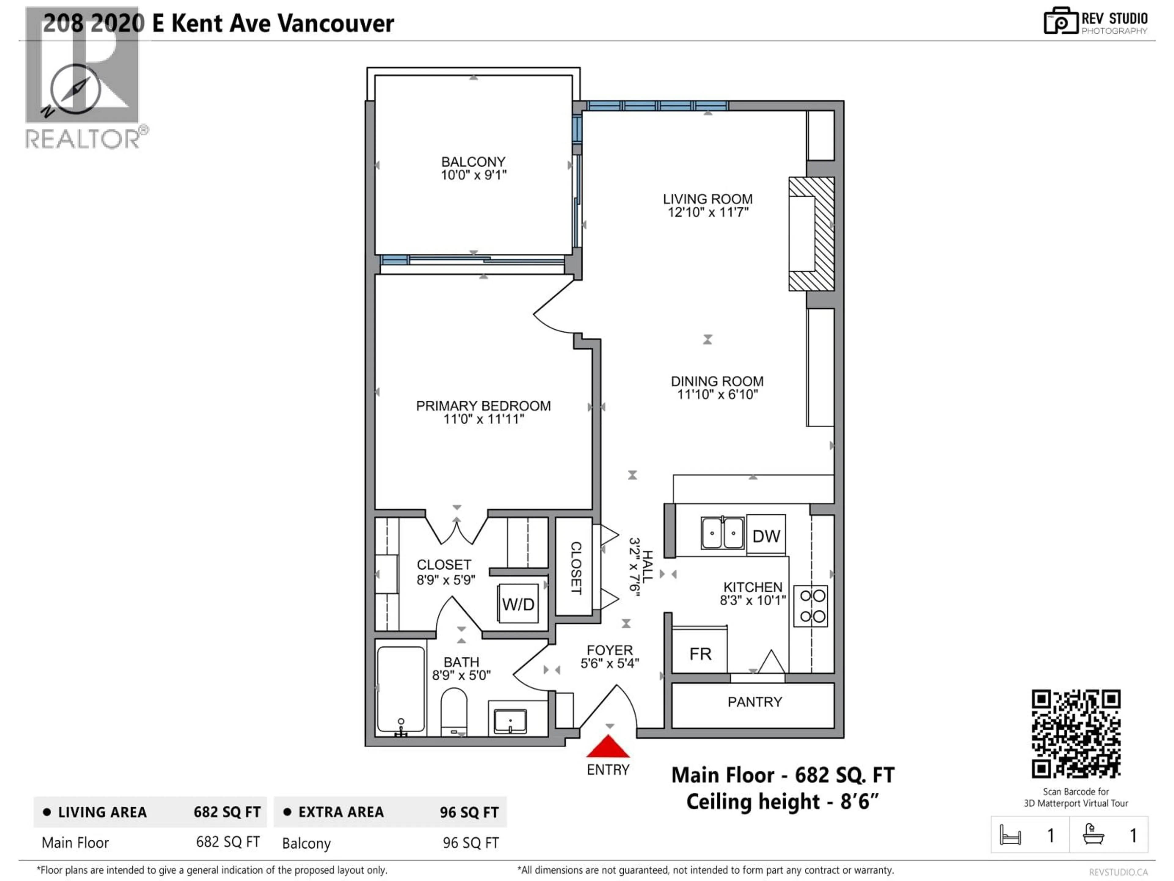 Floor plan for 208 - 2020 KENT AVENUE SOUTH, Vancouver British Columbia V5P4X1