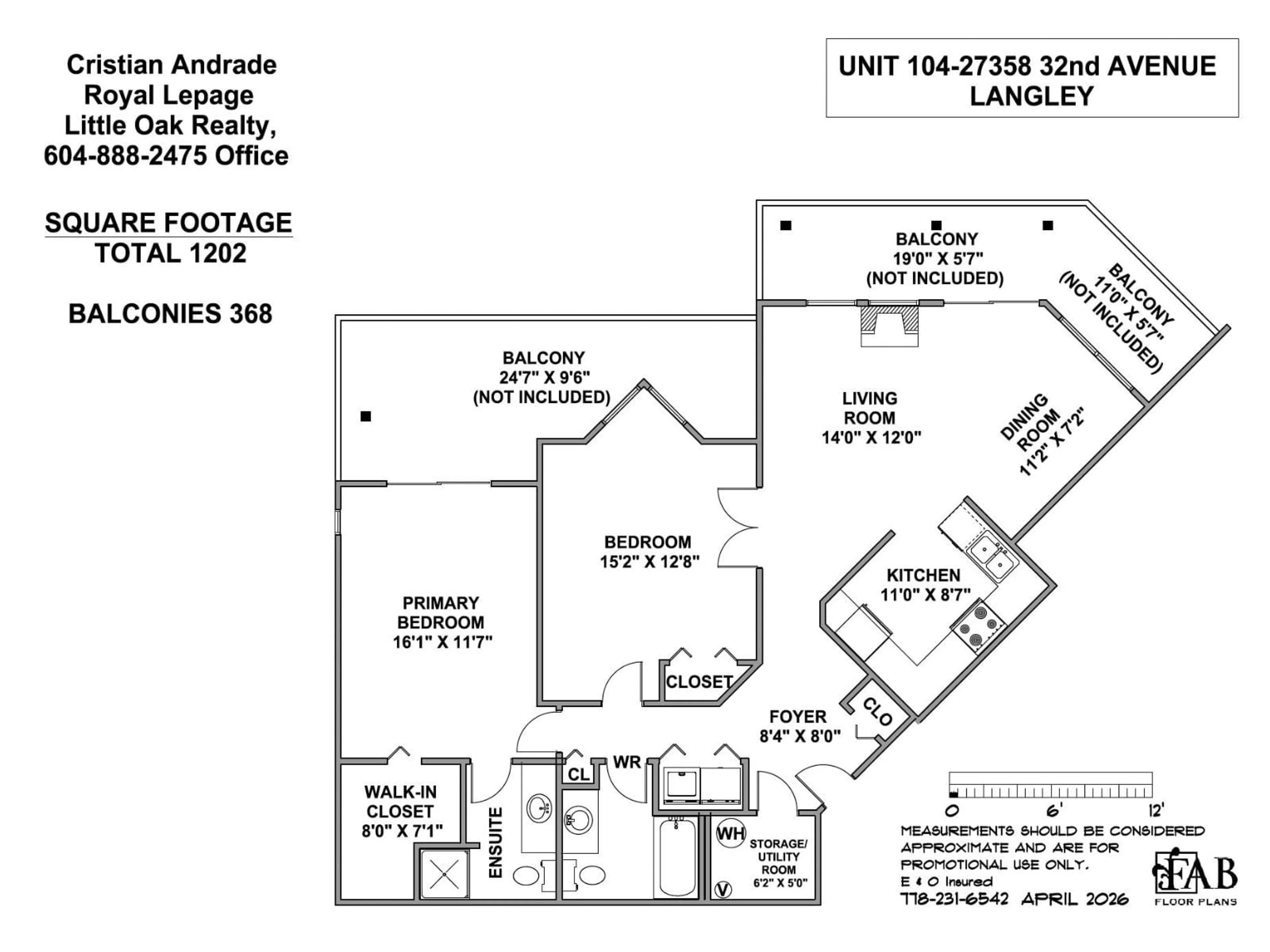 Floor plan for 104 - 27358 32 AVENUE, Langley British Columbia V4W3M5