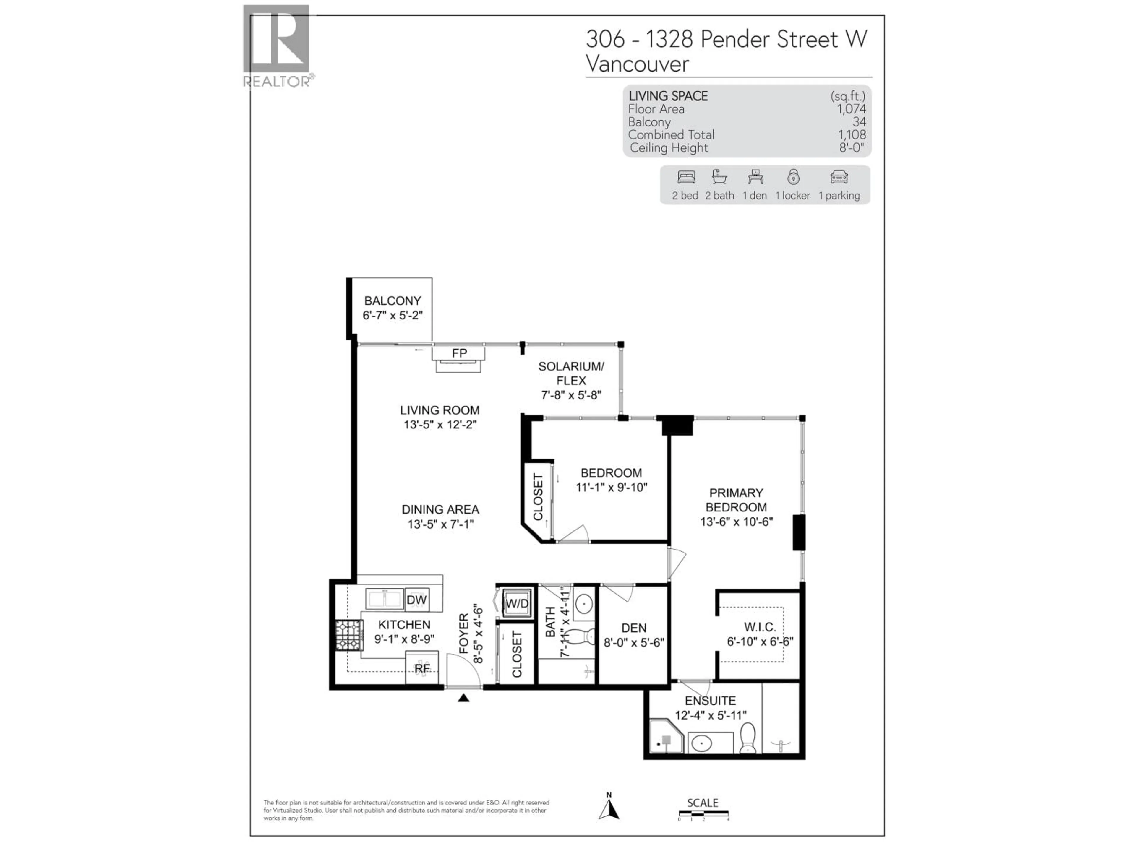 Floor plan for 306 - 1328 PENDER STREET, Vancouver British Columbia V6E4T1